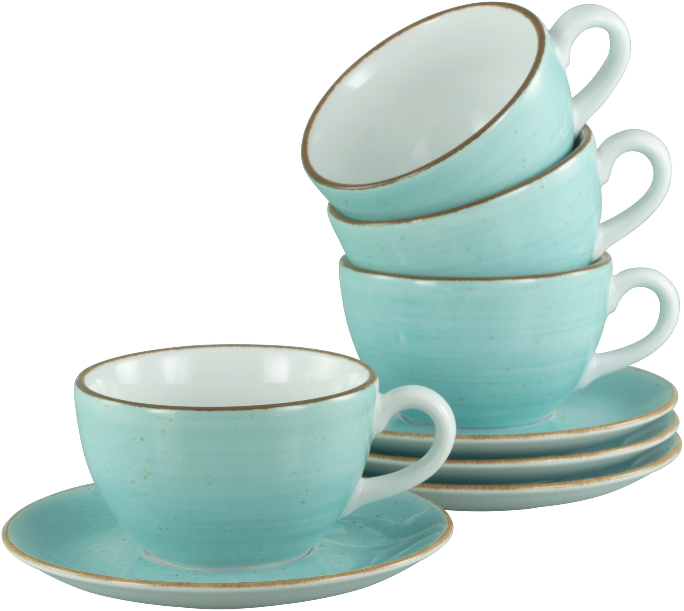 CreaTable Cappuccinotasse "Vintage Nature Aqua, Cappuccino-Set, 8-tlg." Han günstig online kaufen