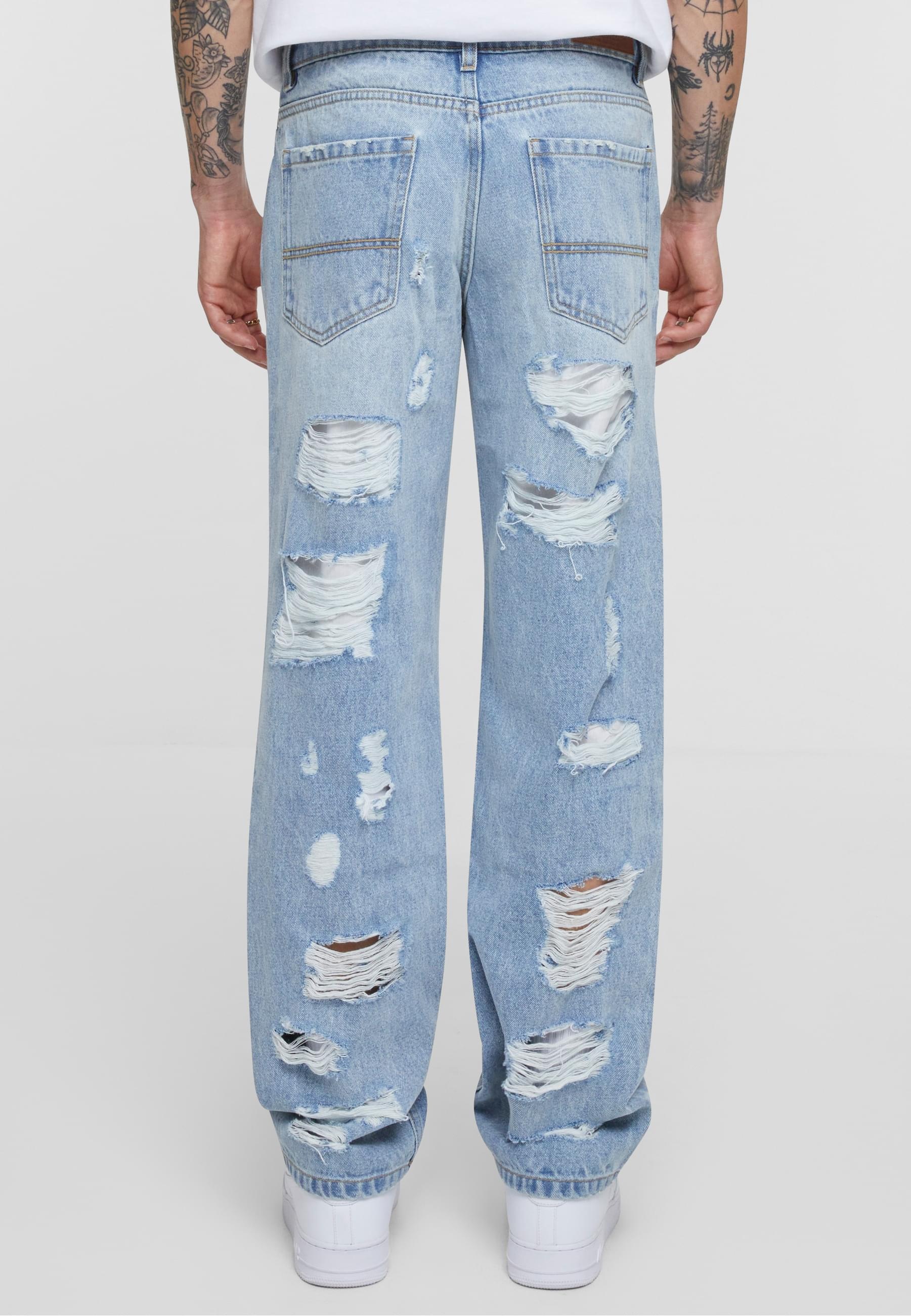 URBAN CLASSICS Bequeme Jeans »Urban Classics Heavy Ounce Straight Fit Heavy Destroyed Jeans«