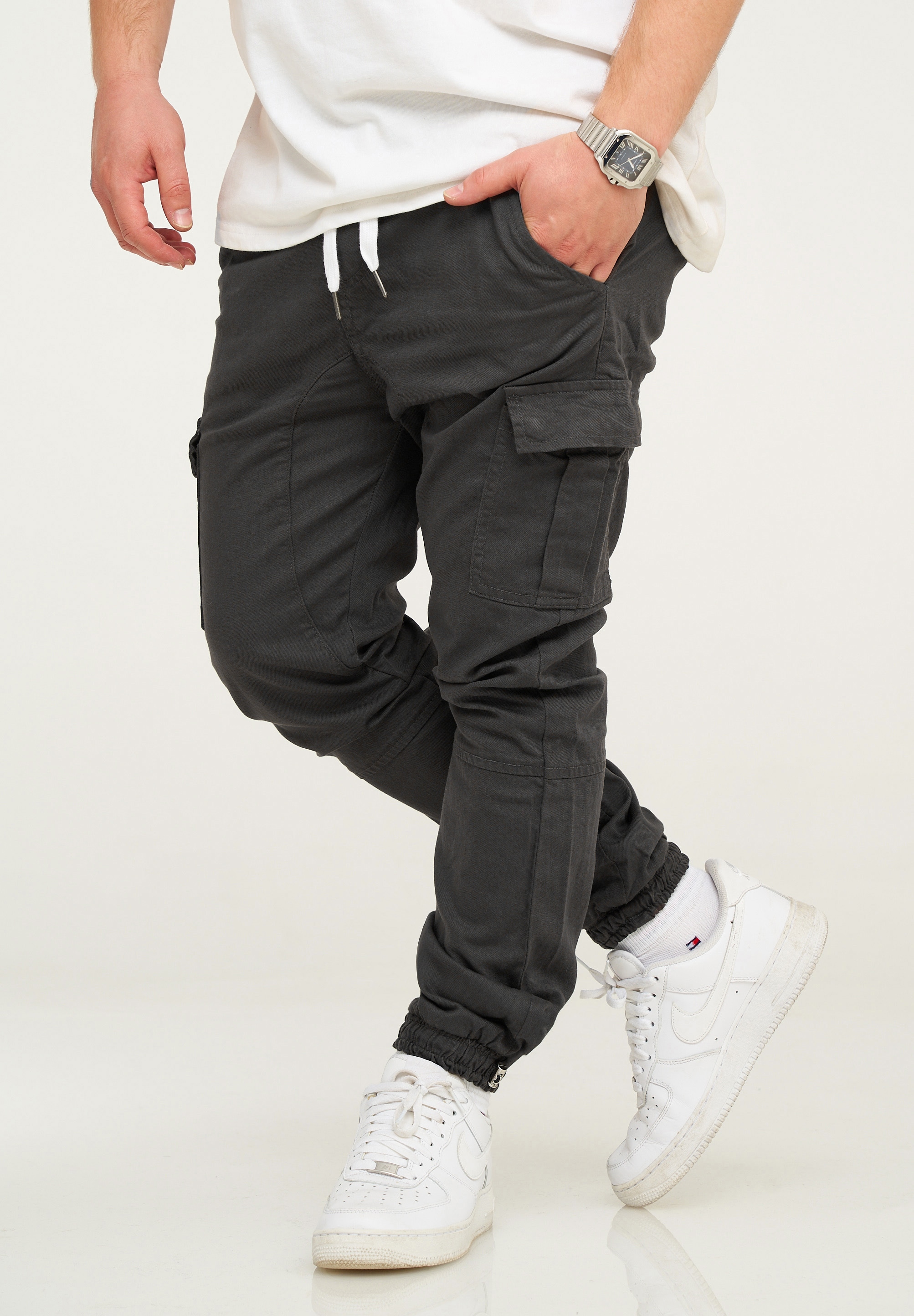 SOULSTAR Cargohose "Freizeithose Jogger-Hose mit elastischem Bund Stoffhose für Herren"