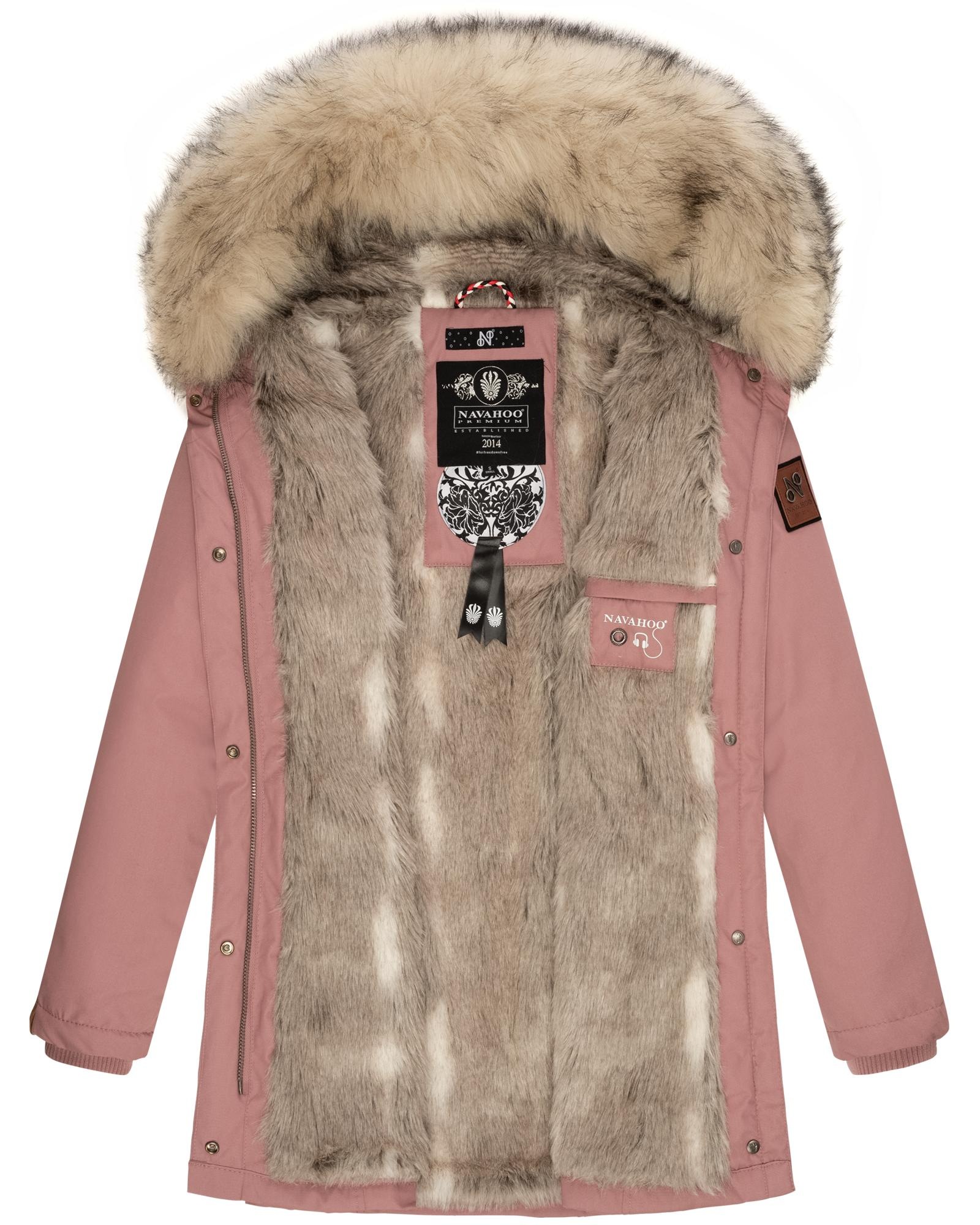 Navahoo Wintermantel »Cristal«, stylischer Damen Winterparka mit Kunstfell-Kapuze