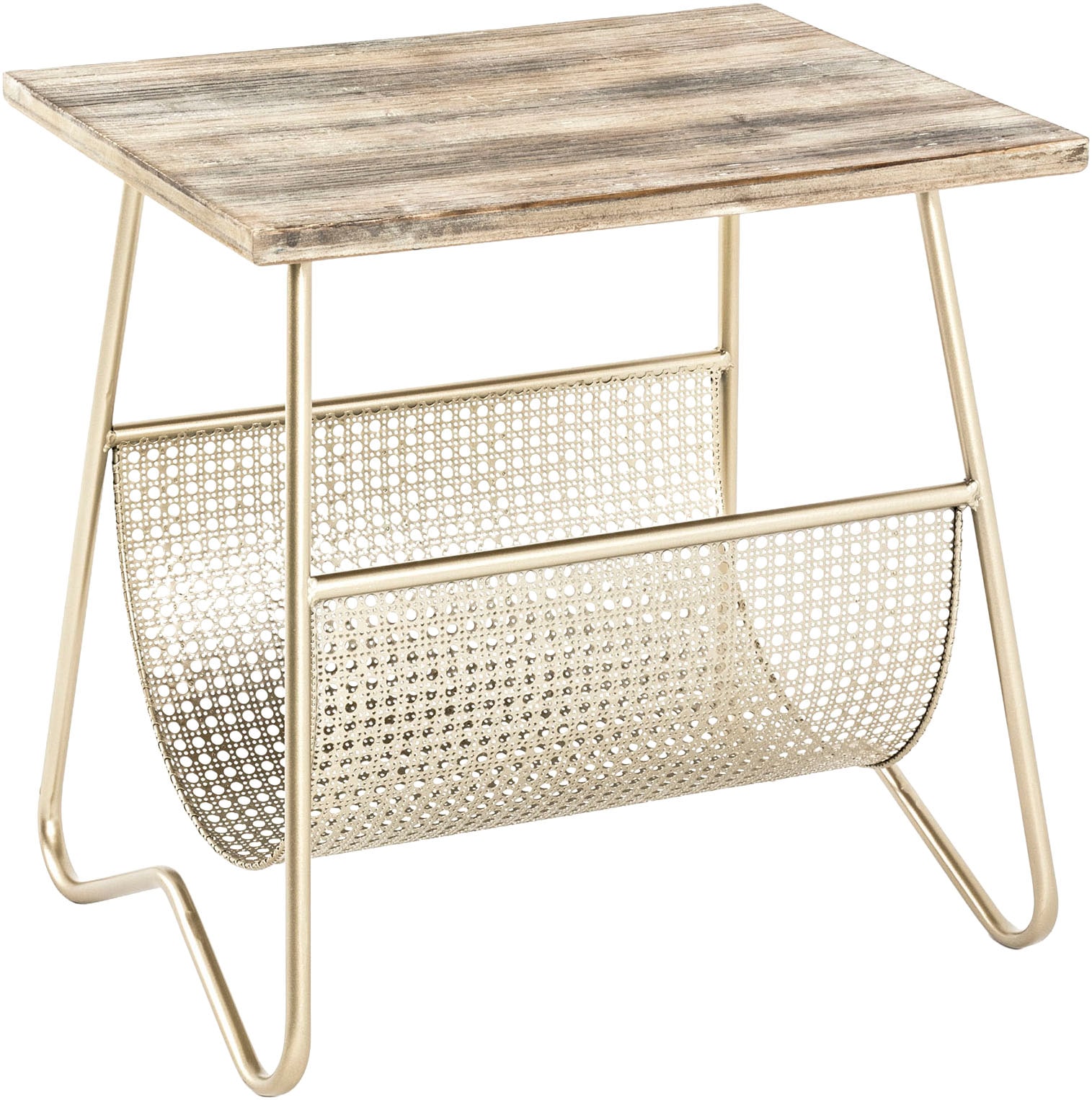 HAKU Beistelltisch "Sofatisch, Wohnzimmertisch" 1 Stk. tlg. rechteckig - aus Metall Gold B/T/H 50/40/51 cm