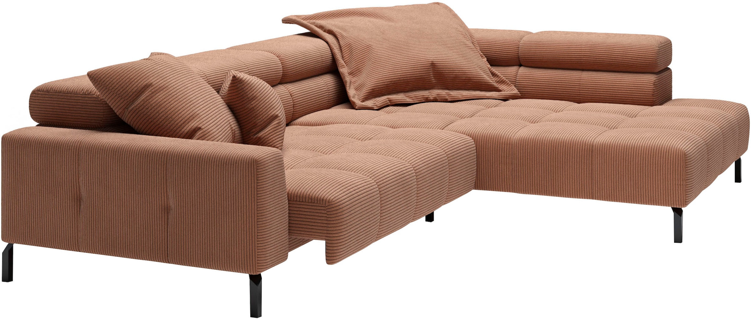Places of Style Ecksofa »Cleveland, L-Form, incl. Kopfteilverstellung, Breite 311 cm«, wahlweise elektrischer Sitzvorzug