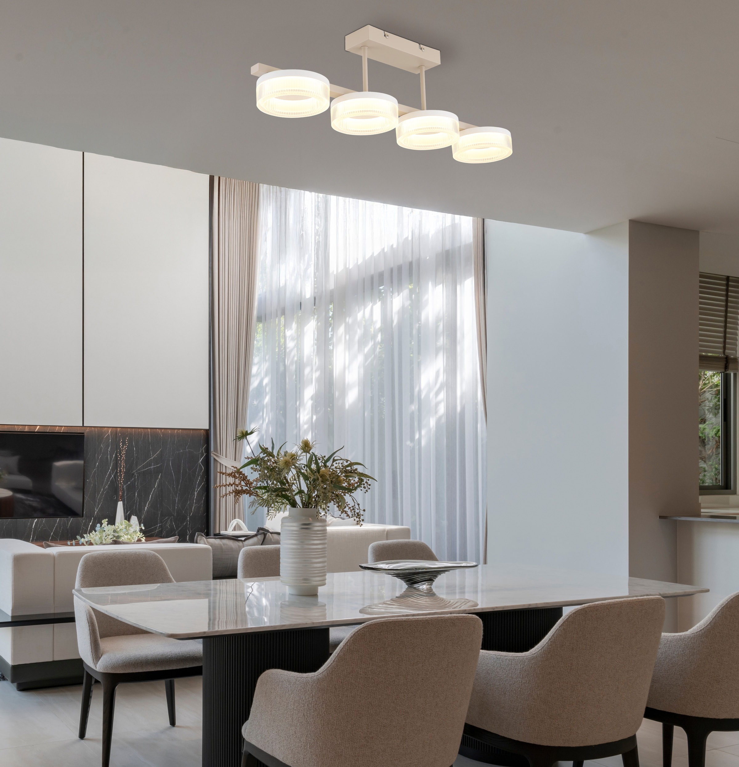 GLOBO LIGHTING Deckenleuchte »ZARA« LED-Modul 1 Stk. Warmweiß LED Deckenleuchte für Wohn- & Flur sandfarben