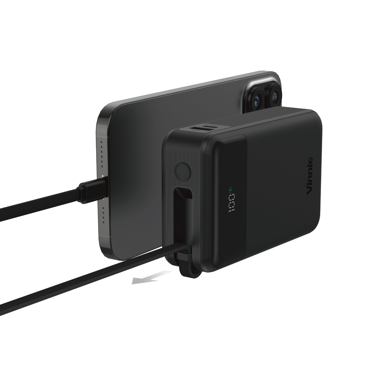 Vinnic Powerbank »DAMAVAND 2 20.000 mAh 65W«, Vinnic DAMAVAND 2 65W 20.000mAh Powerbank USB-C, Black, 20000 mAh