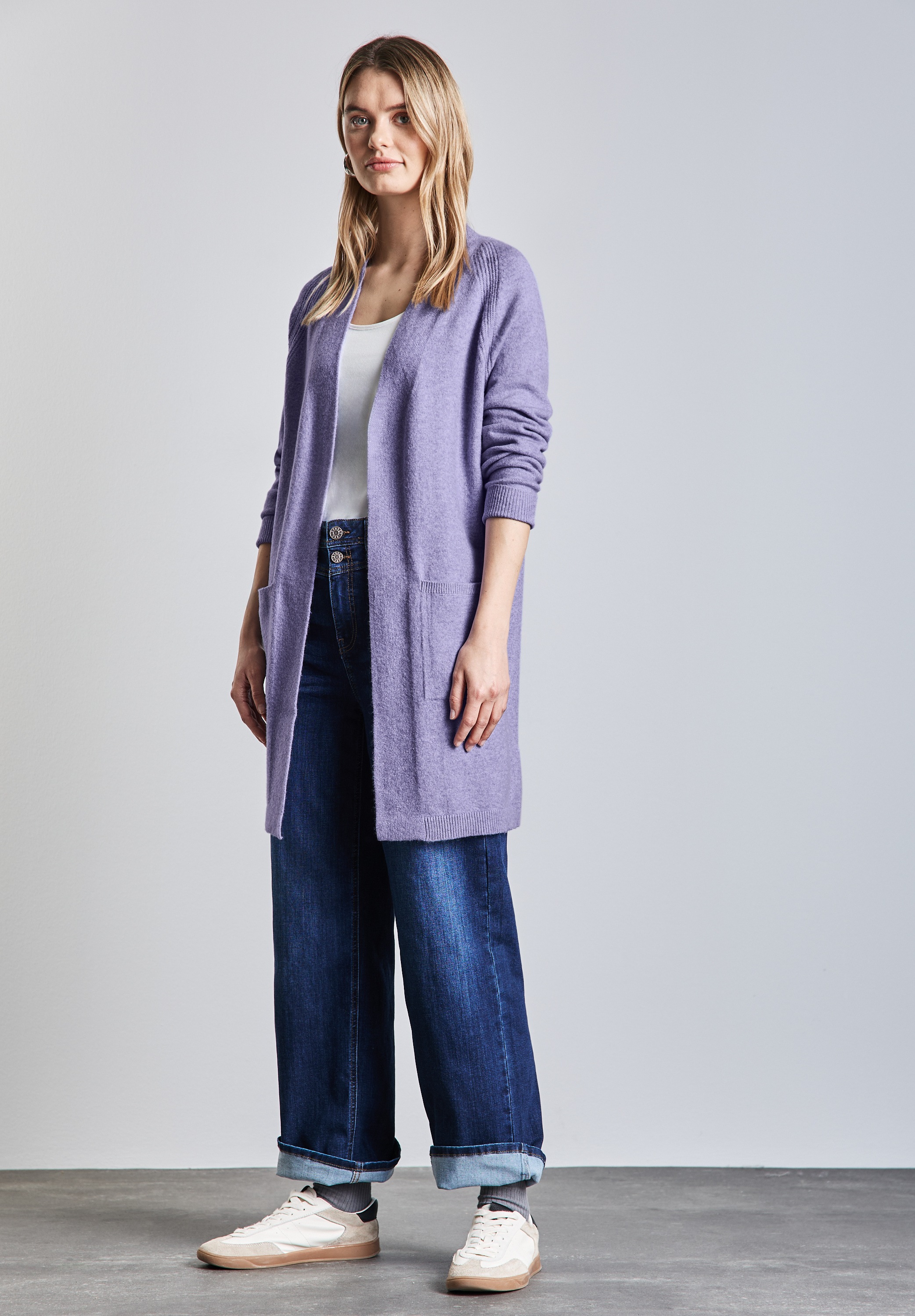 STREET ONE Strickjacke, aus Baumwolle mit Stretchanteil