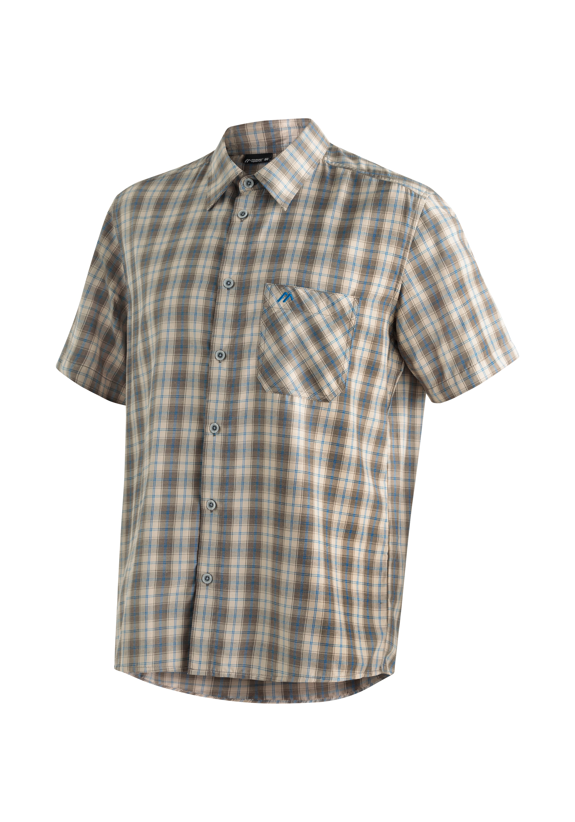 Maier Sports "Mauro" Kariertes Kurzarm-Hemd für Wandern, Reisen und Freizei günstig online kaufen