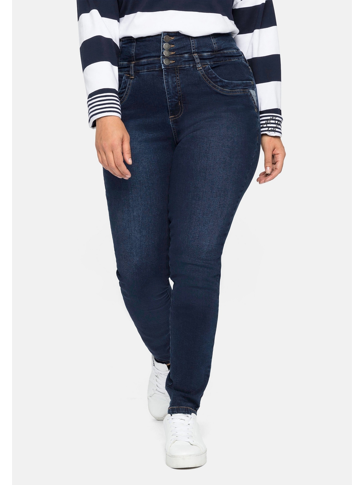 Stretch-Jeans »Große Größen«, mit High-Waist-Bund