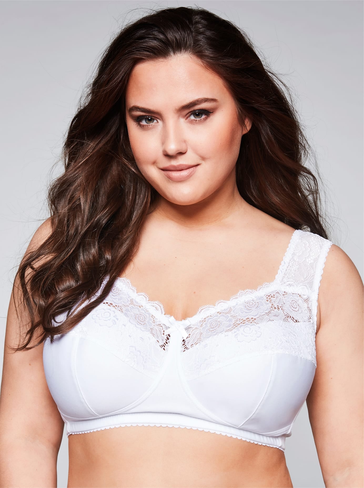 SHEEGO Damen Bügelloser BH, Gr. 90, weiß, 83% Polyamid, 17% Elasthan, BHs