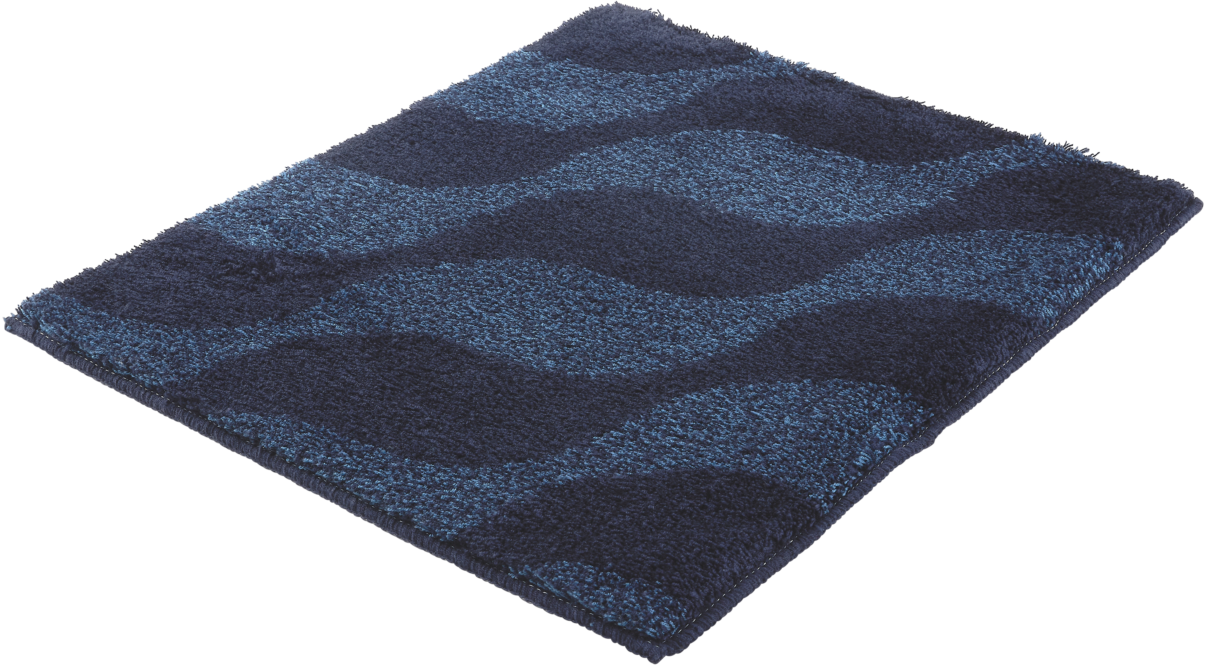 Kleine Wolke ""Onda", Badvorleger, Badezimmer Teppich" Höhe 15 mm rutschhemmend beschichtet fußbodenheizungsgeeignet Badteppich, modernes Ton in Ton Wellendesign, flauschig