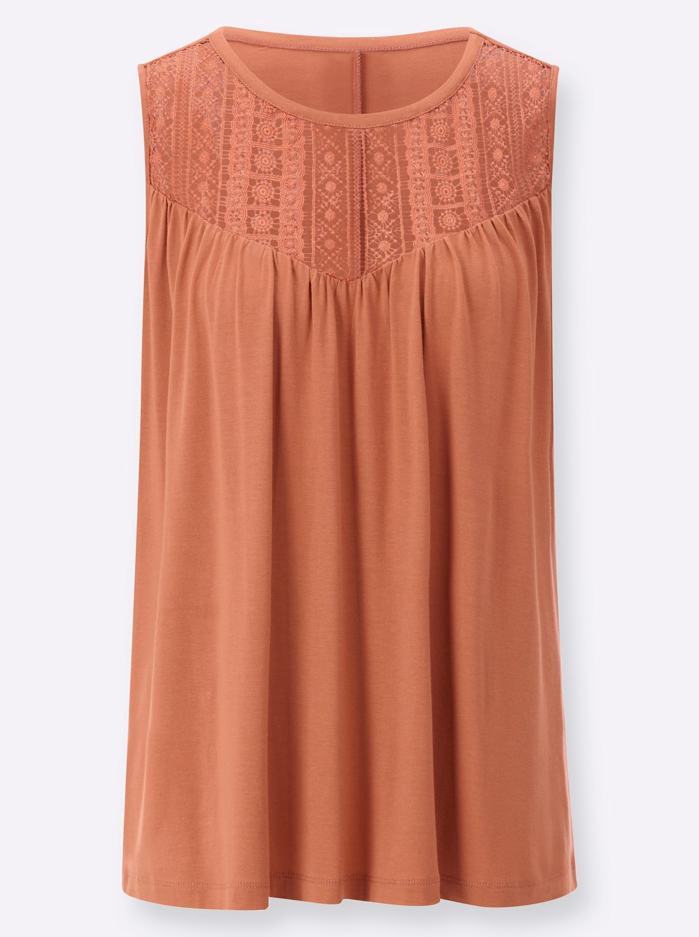 Shirttop CLASSIC BASICS, Damen, Gr. 44, orange (papaya), 95% Viskose, 5% Elasthan, unifarben, Rundhals, Tops Shirttop 3