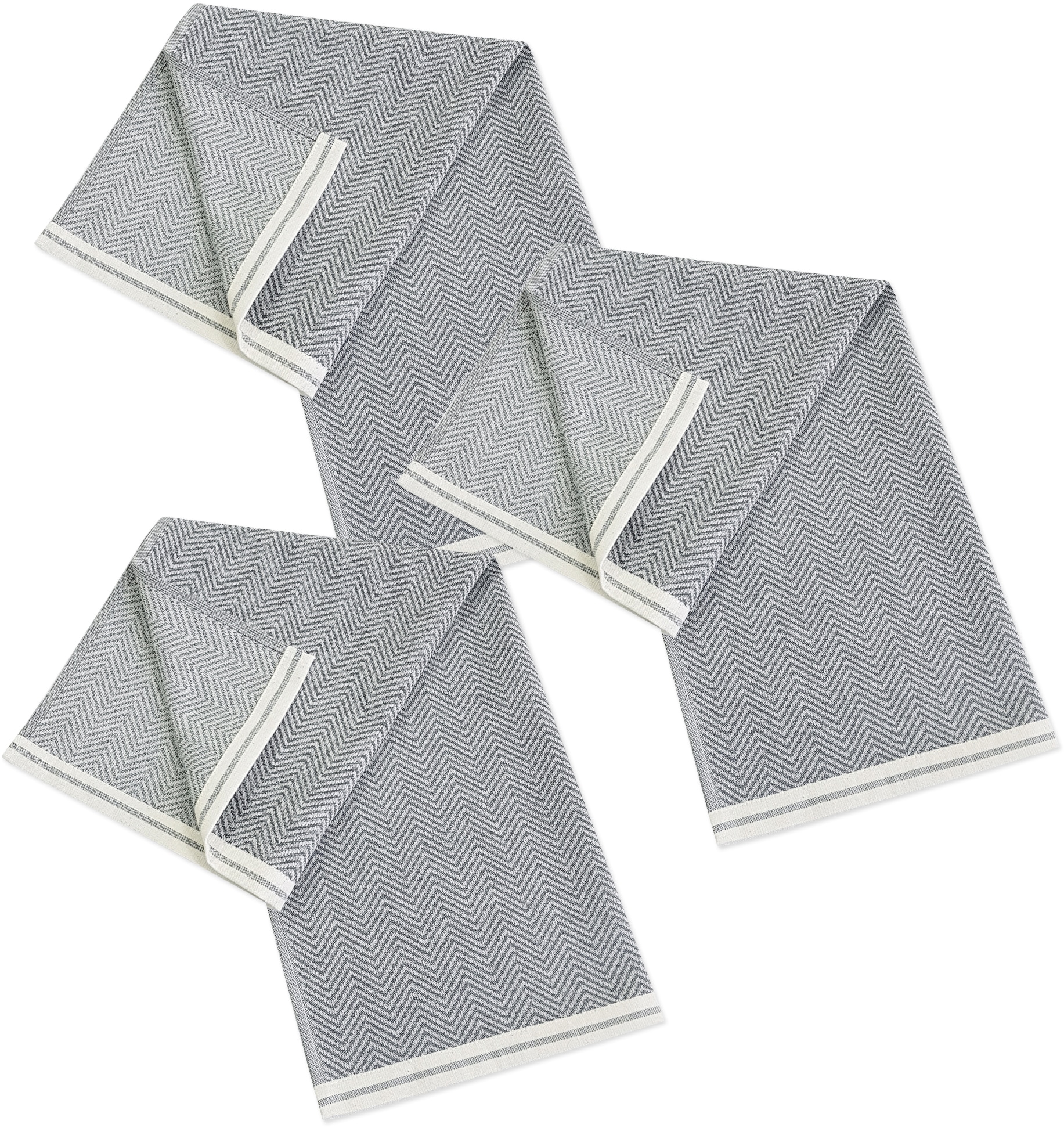 framsohn frottier Geschirrtuch »Modern Living Fischgrät«, (Set, 3 tlg.), dichte Feinwebung, in Österreich hergestellt, 50x70 cm