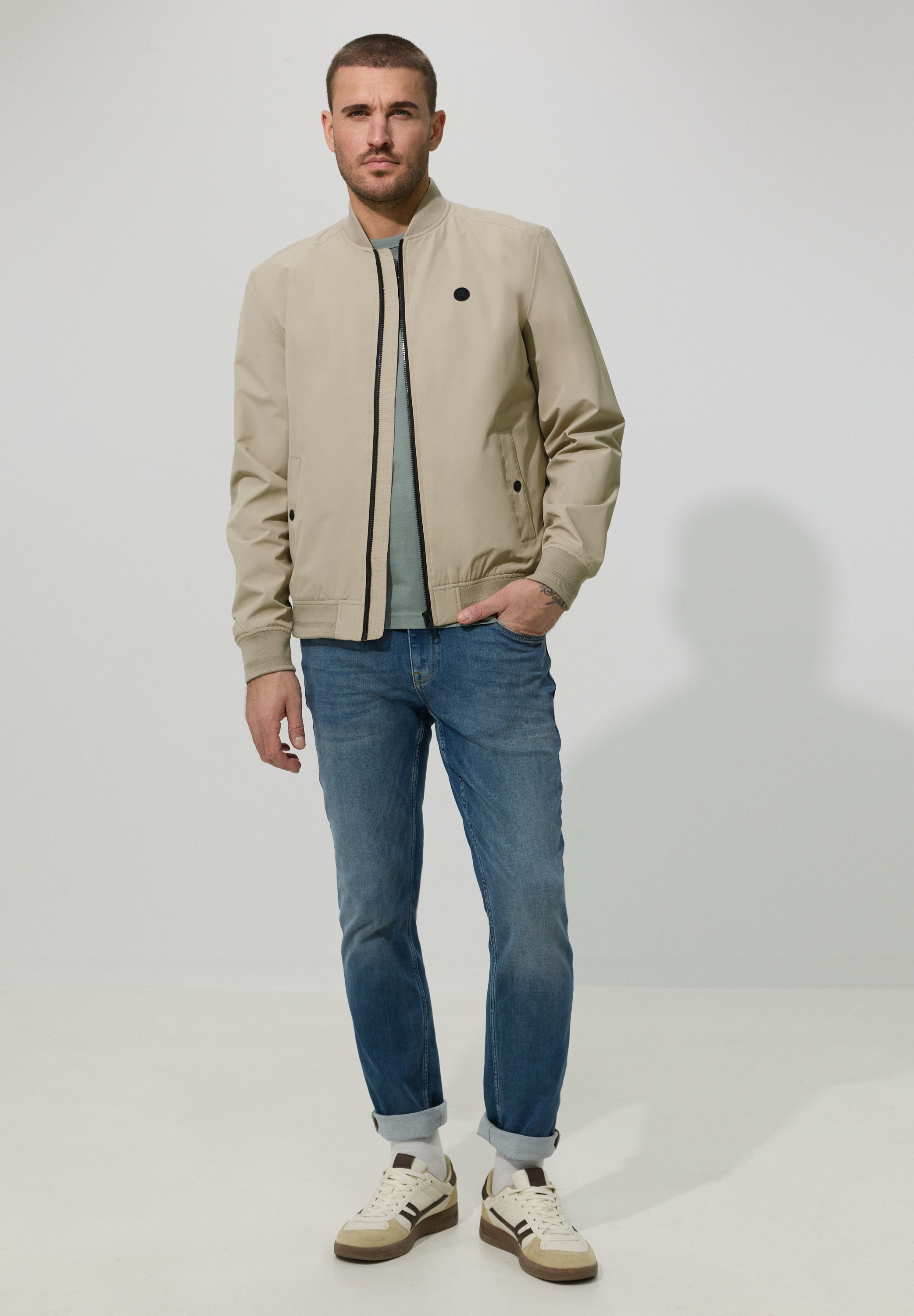STREET ONE MEN Blouson ohne Kapuze mit Stehkragen