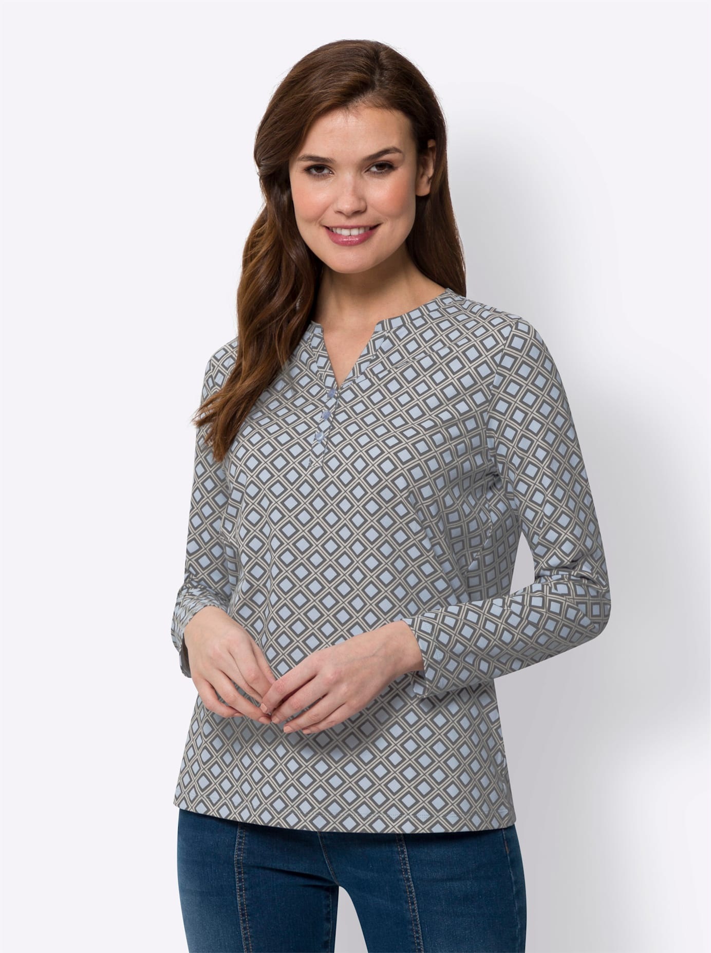 heine Langarmshirt "Druck-Shirt", 1 Stk. günstig online kaufen