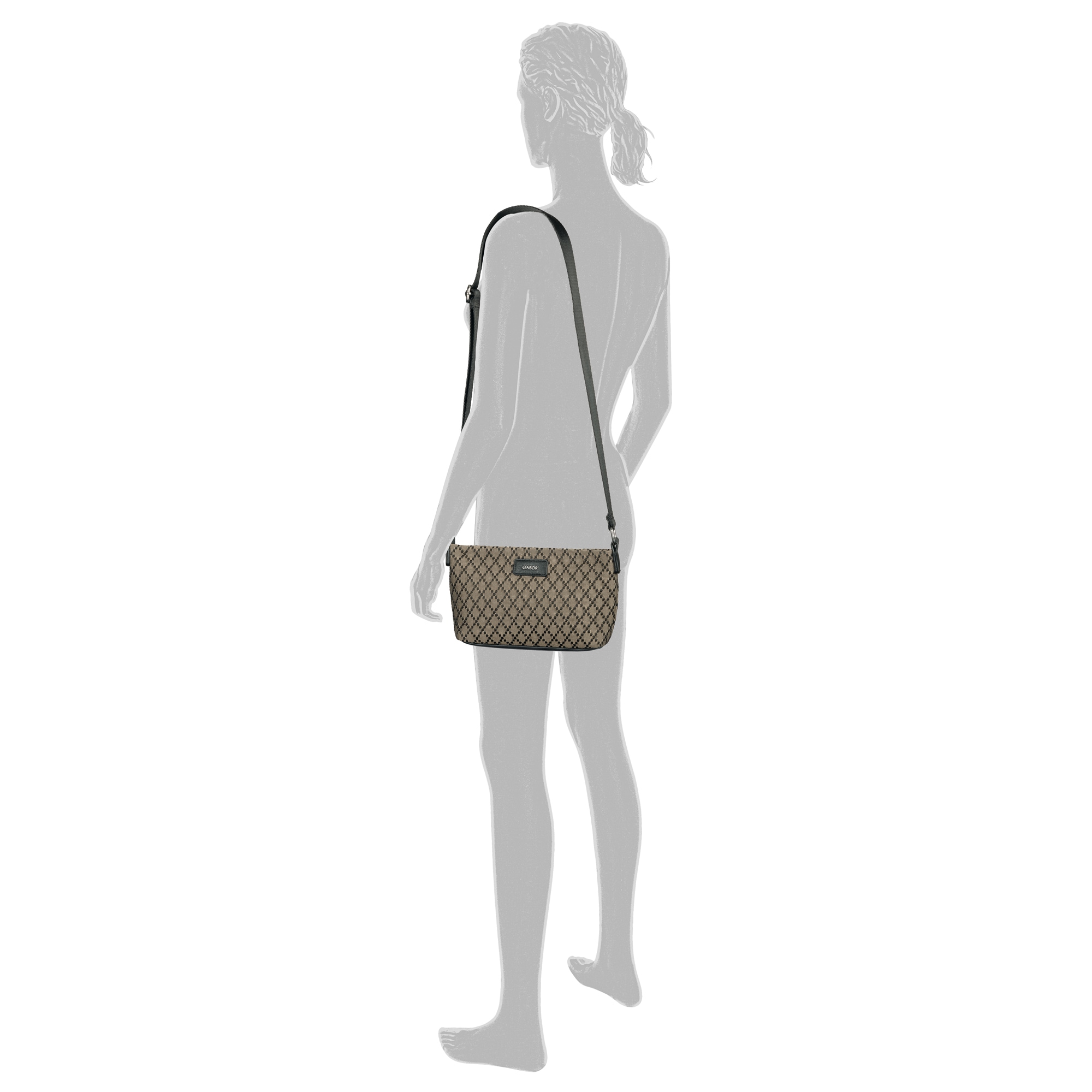 Gabor Umhängetasche »Helmea« Damen Schultertasche mit Kontrastbesatz und Logoschriftzug