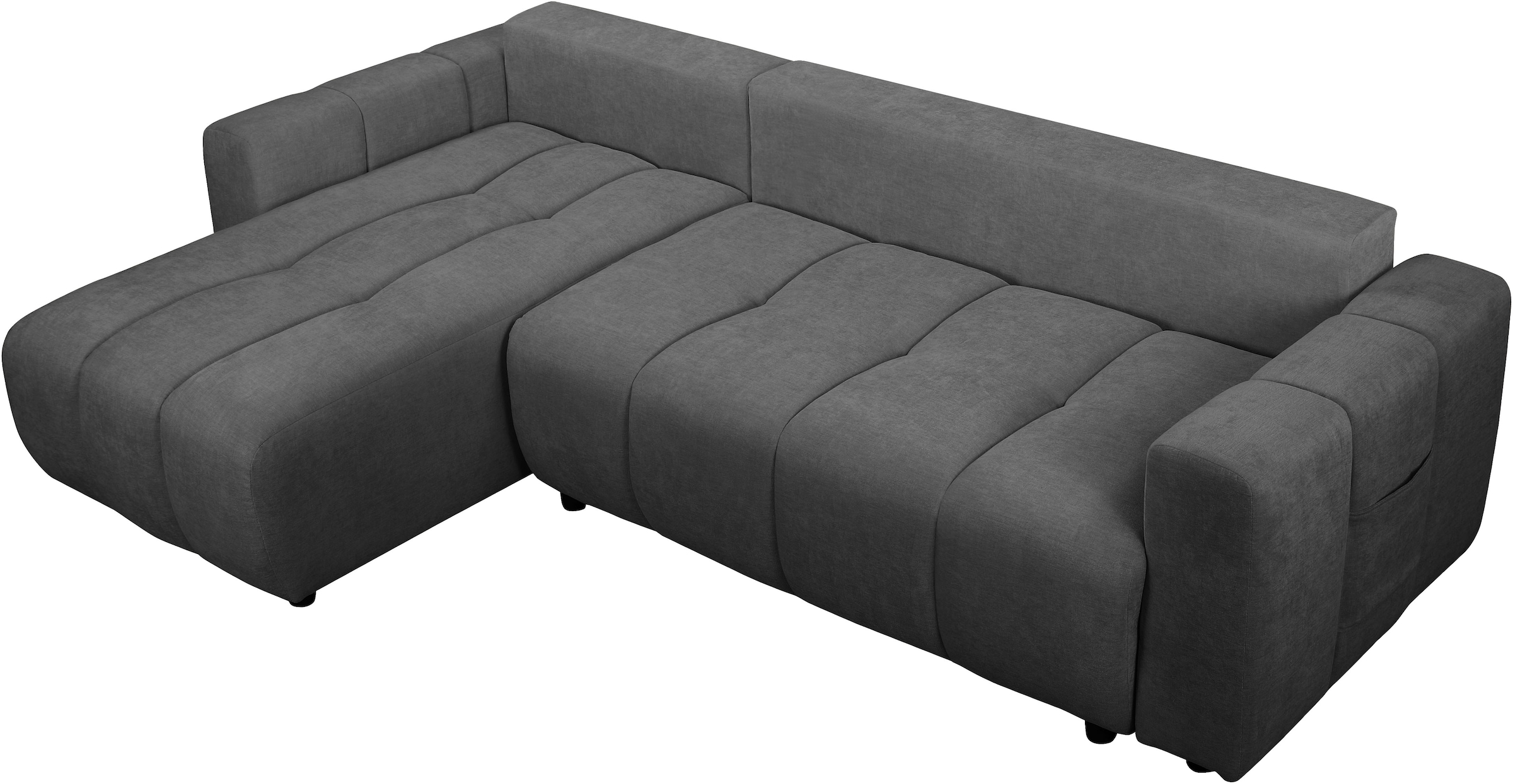 OTTO home Ecksofa »YLVAA L-Form, 241 cm - Schlafsofa« Schlaffunktion (132/200), Boxspring, Bettkasten, Feinstruktur-Bezug