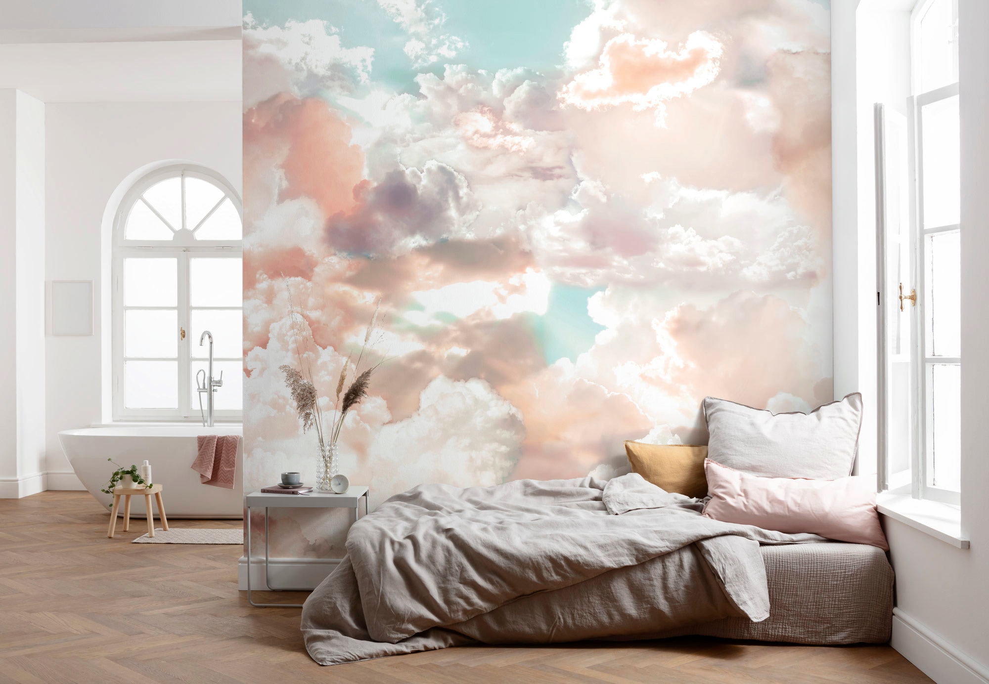 Komar Vliestapete »Digitaldruck Vlies - Mellow Clouds - Größe 350 x 250 cm«, bedruckt, Wohnzimmer, Schlafzimmer