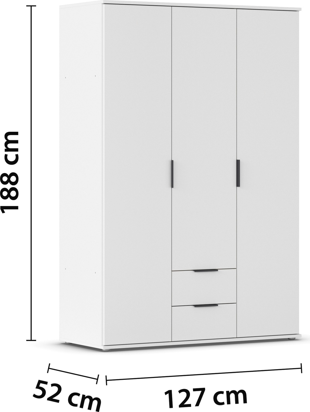 rauch Drehtürenschrank »Kleiderschrank Schrank Garderobe Wäscheschrank ESSEA in 2 Breiten«, mit 2 Schubladen, in schlichtem Design, moderne Griffe MADE IN GERMANY