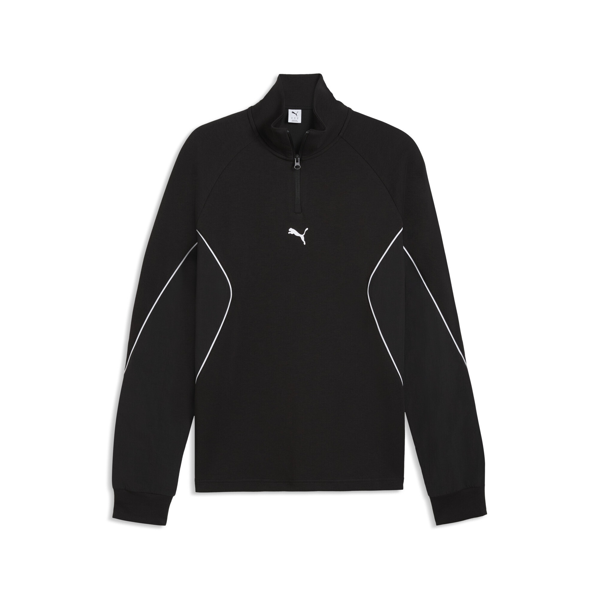 Trainingsjacke PUMA "PUMA Sport Mid Layer Shirt Herren", Herren, Gr. M, schwarz, Obermaterial: 10% Viskose, 38% Baumwolle, 5% Elasthan, 47% Polyester; Ärmelfutter: 100% Baumwolle; Decklage: 100% Nylon, Jacken Trainingsjacke