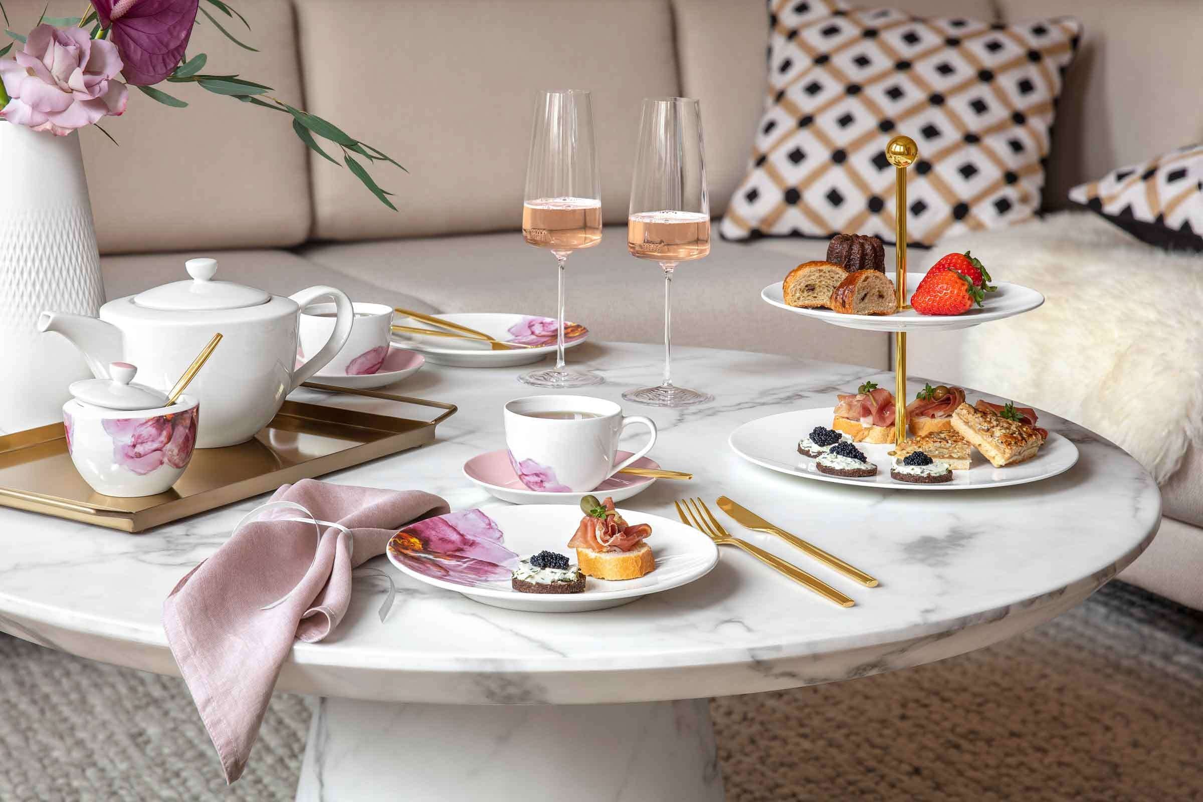 Villeroy & Boch Platzset »Platzesets Rose Garden 49 x 32,5 cm 6er Set rosa« waschbar bis 40 Grad C