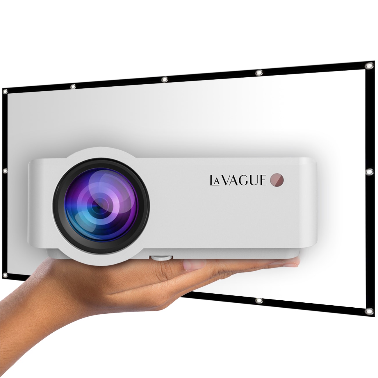 LA VAGUE LED-Beamer "LED-Projektor inkl. LV-STA100FP LV-HD320 BUNDLE", weiß, Beamer