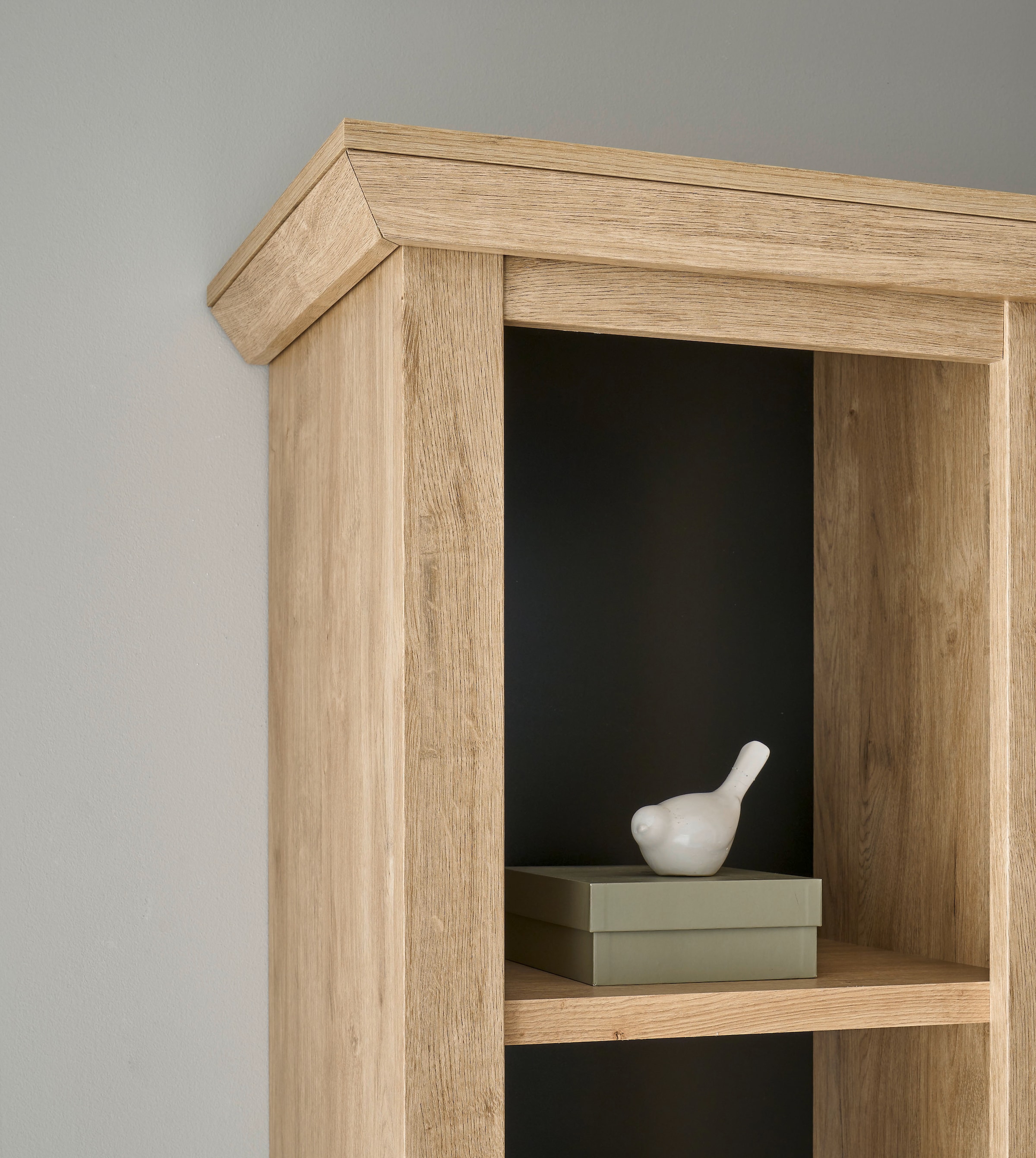 Home affaire Vitrine »Cornwall, Hochschrank im Landhausstil, Glasvitrine, Eiche Dekor«, (1 St.), Metallgriffe, 105 cm breit, viel Stauraum, in zwei Größen verfügbar