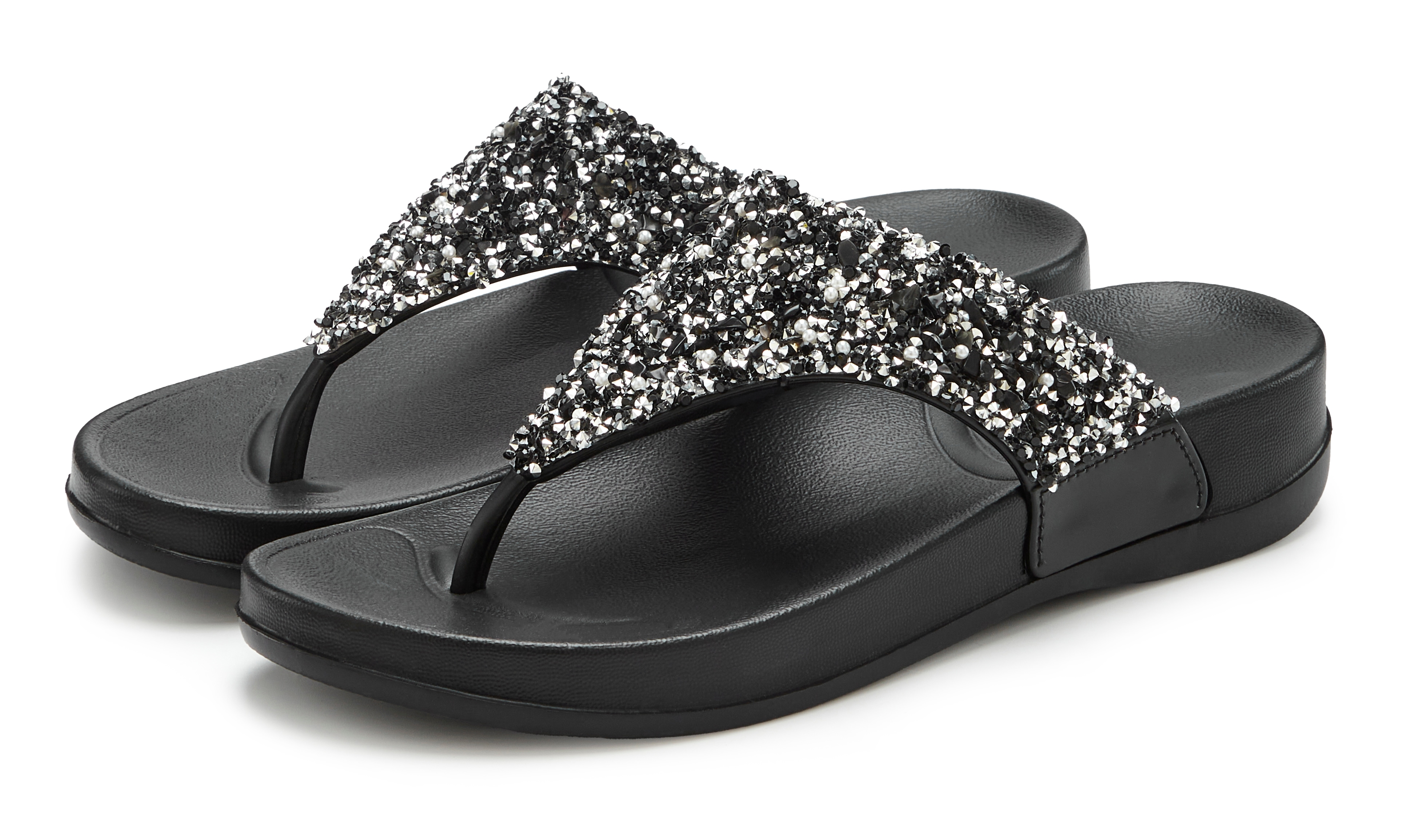 Vivance Badezehentrenner "Flip Flop, Badelatsche, Badeschuhe, Pantolette, Zehentrenner," NEU Sommerschuh mit modischem Glitzerdetail VEGAN