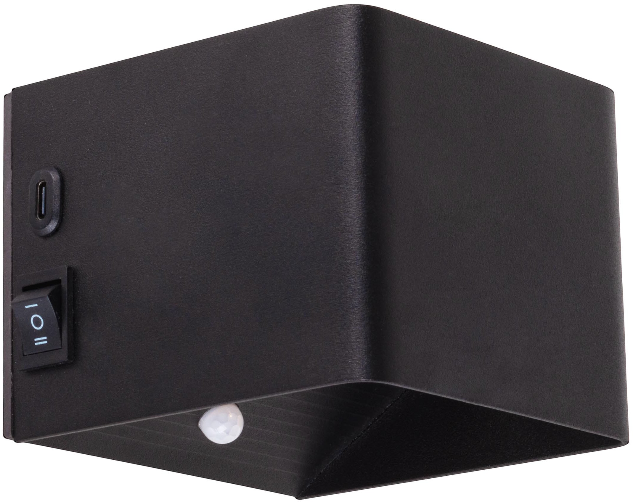 näve LED Wandleuchte »Cube«, 1 flammig, Leuchtmittel LED-Modul | LED fest integriert, Akku, magnetisch, Bewegungssensor, Memory, USB-C, Kippschalter