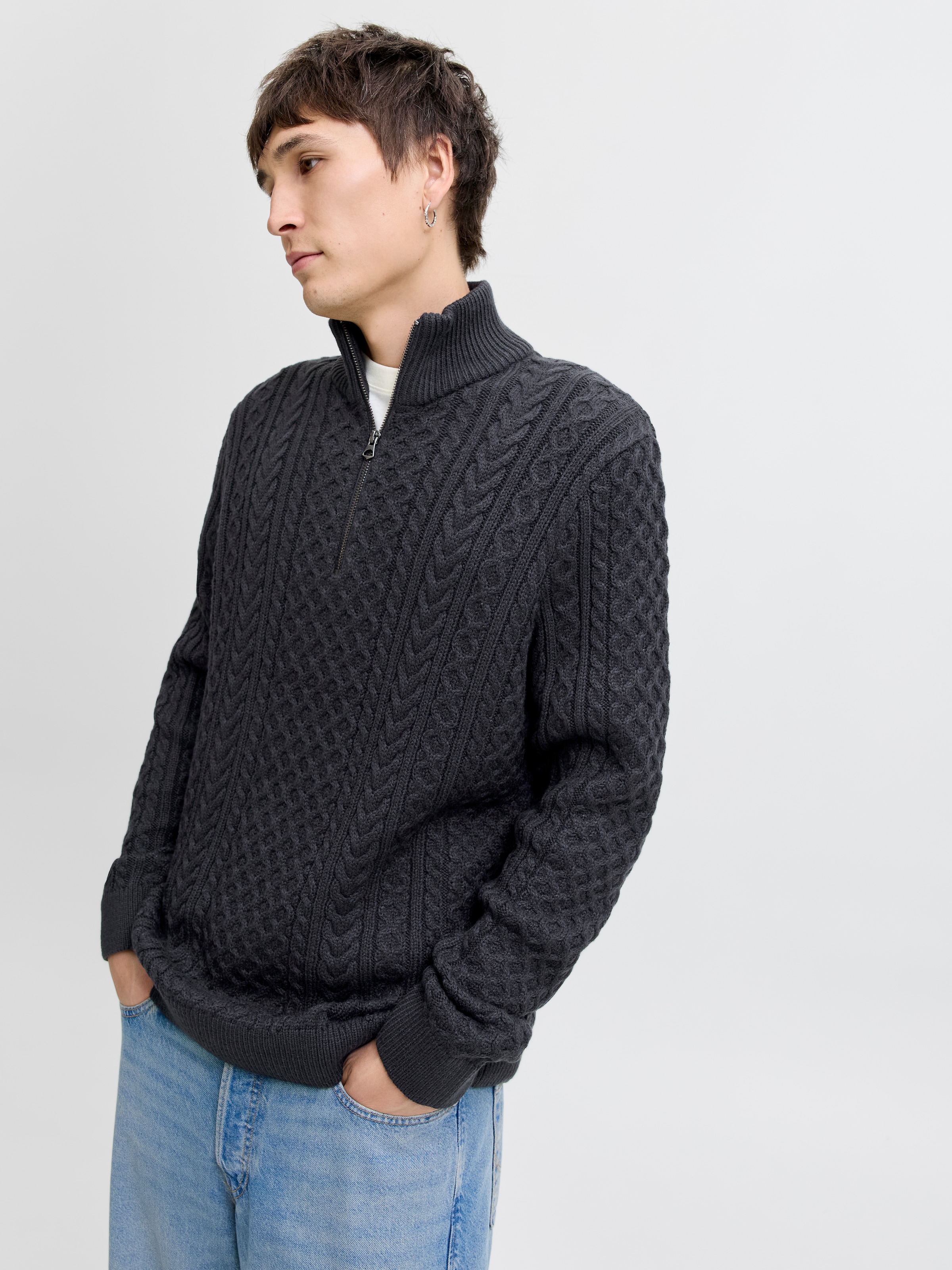 Jack & Jones Troyer "JPRBLUSEAN KNIT CABLE HALF ZIP SN" günstig online kaufen