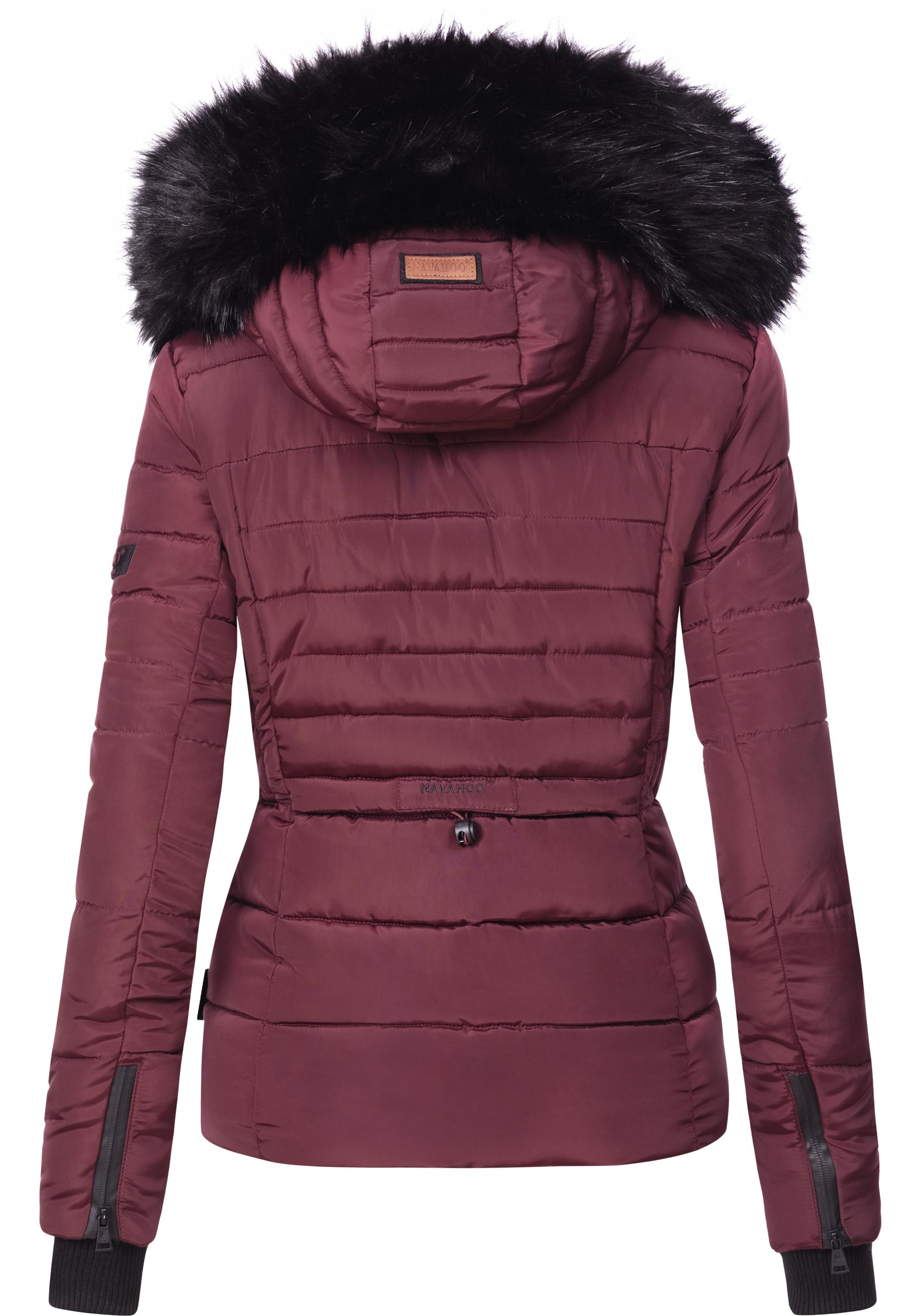 Thumbnail - Navahoo Steppjacke "Adele", mit Kapuze, hochwertige Winterjacke mit edler Kunstfell- Kapuze