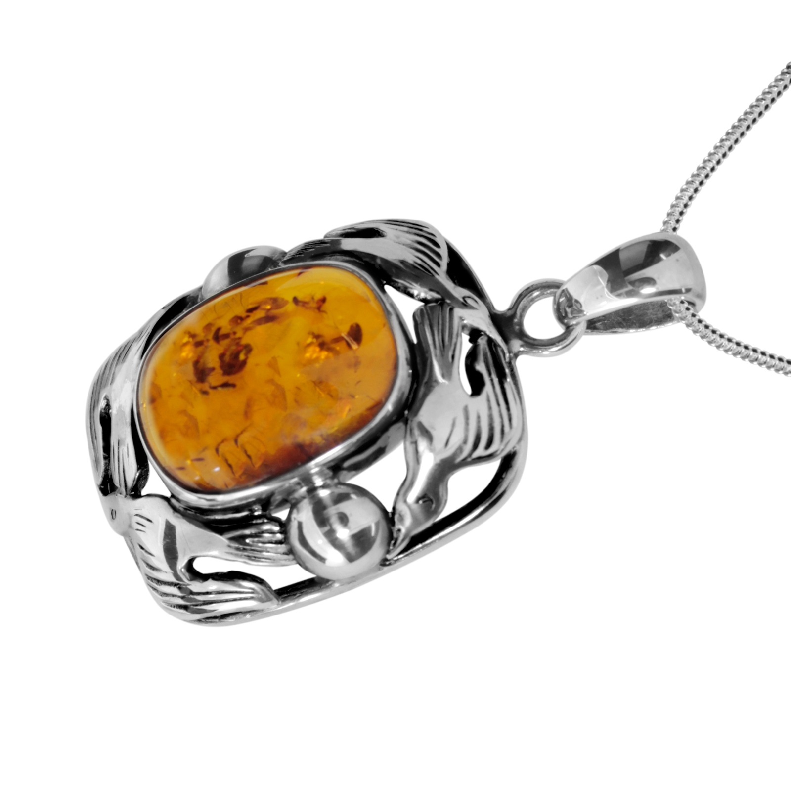 OSTSEE-SCHMUCK Kette mit Anhänger »Ostsee-Schmuck Kette mit Anhänger Fischland 34x20 mm«, (2 tlg.)