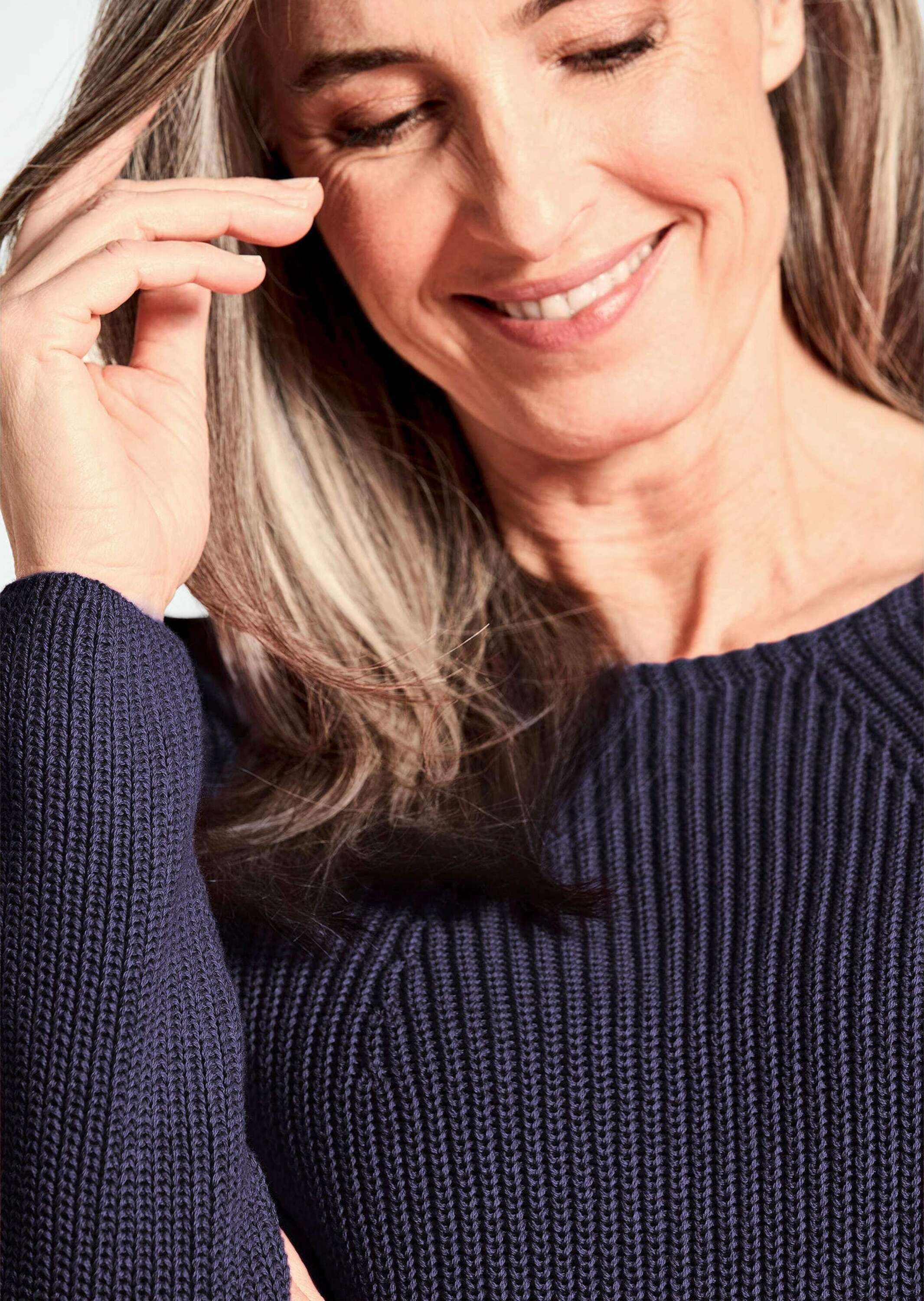 GOLDNER Strickpullover »Pullover Figurschmeichelnder Pullover aus reiner Baumwolle«
