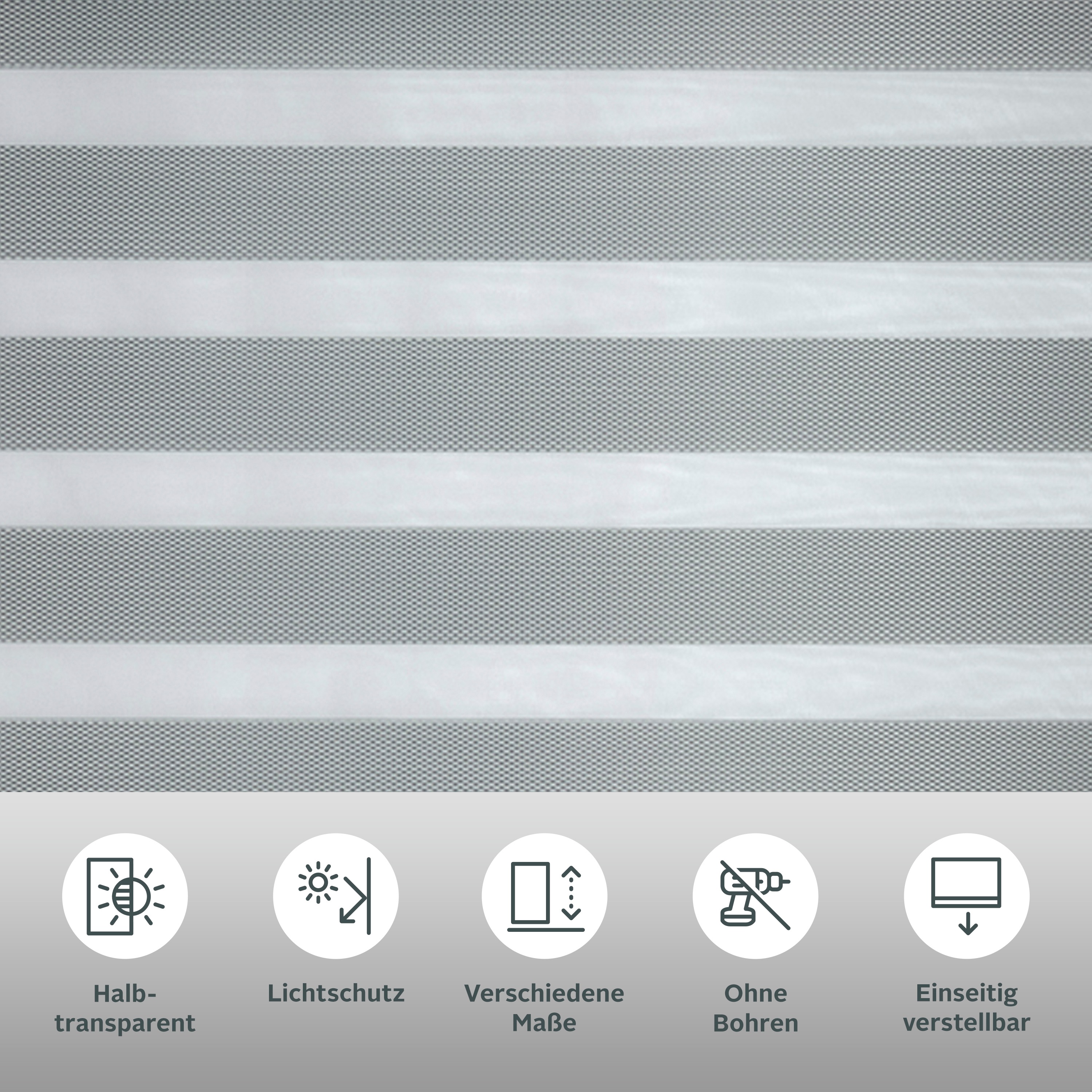 Thumbnail - Bruno Banani Doppelrollo "KIAN" Lichtschutz Sichtschutz ohne Bohren freihängend Klemmfix Doppelrollo- NEUHEIT