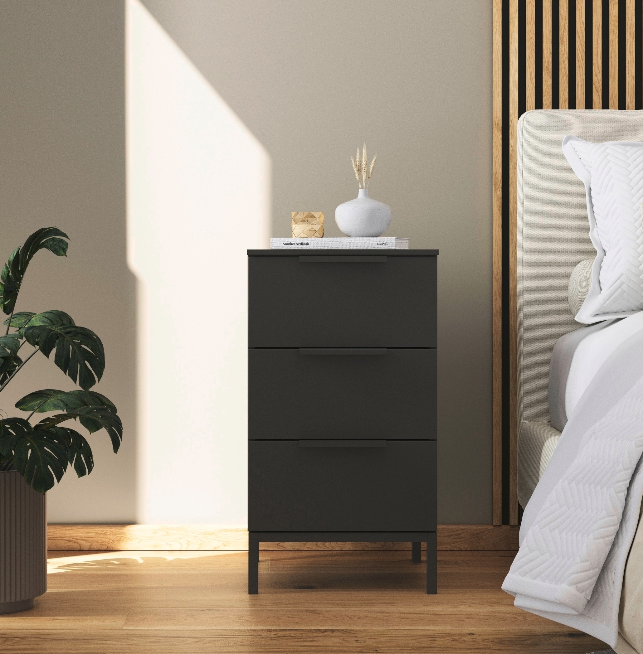 rauch Nachtkommode »Nachttisch Nachtschrank Nachtkonsole FLIPP«, (Breite 40 cm), mit 3 Schubladen und Soft-Close-Funktion