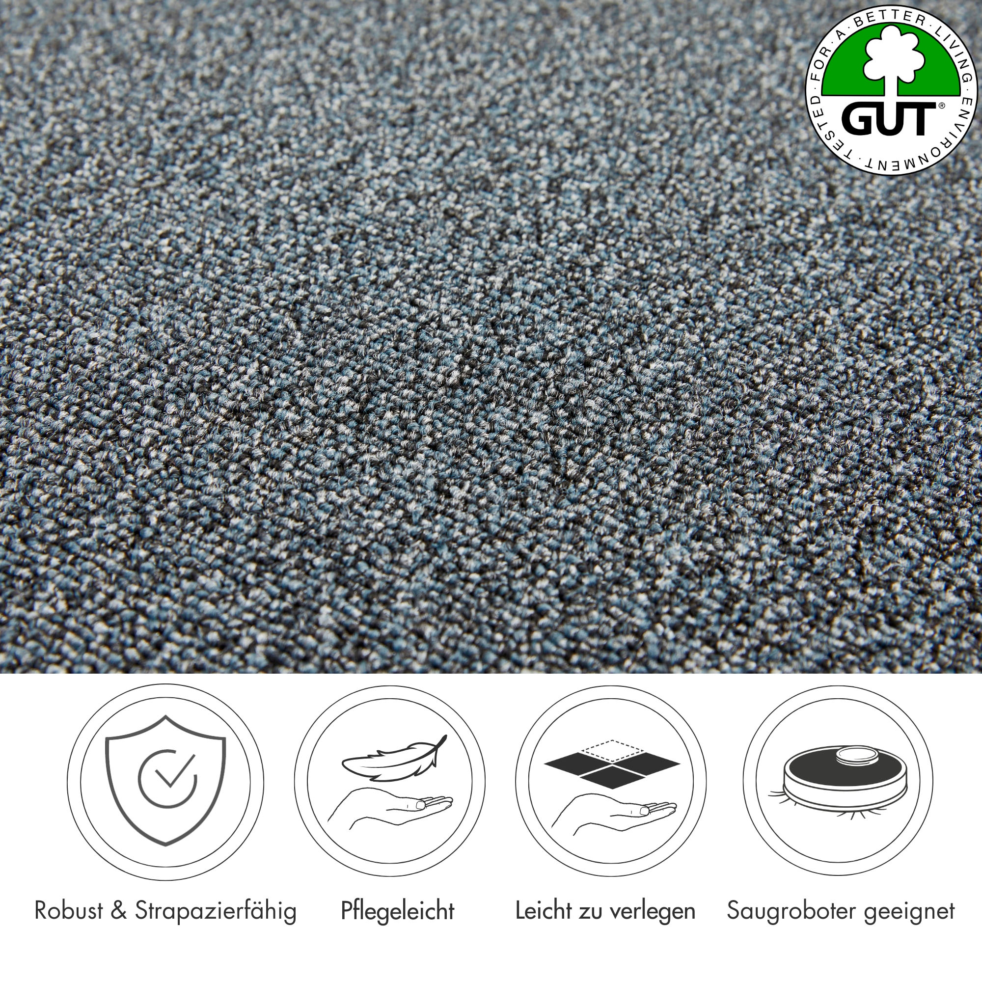 Andiamo Teppichboden »Matz, Schlinge, Made in Belgium«, rechteckig, 6 mm Höhe, meliert, Breite 400 cm oder 500 cm, strapazierfähig & pflegeleicht