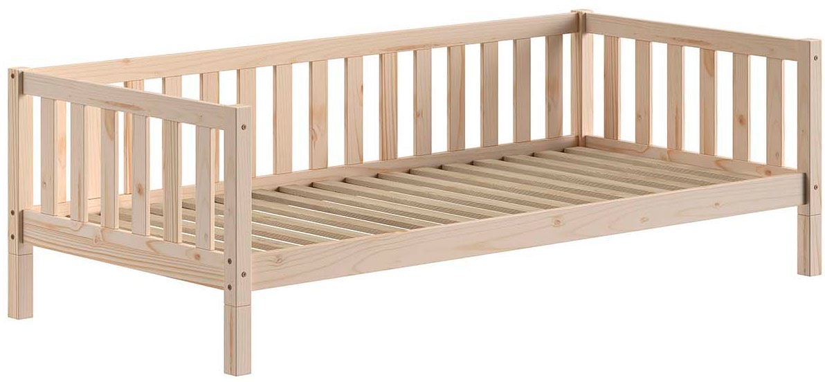 Vipack Daybett »Dallas Massiv Bett mit Rausfallschutz umbaubar vom Boden- zum Daybett« mit Bettschublade, wahlweise Kiefer massiv natur oder weiß
