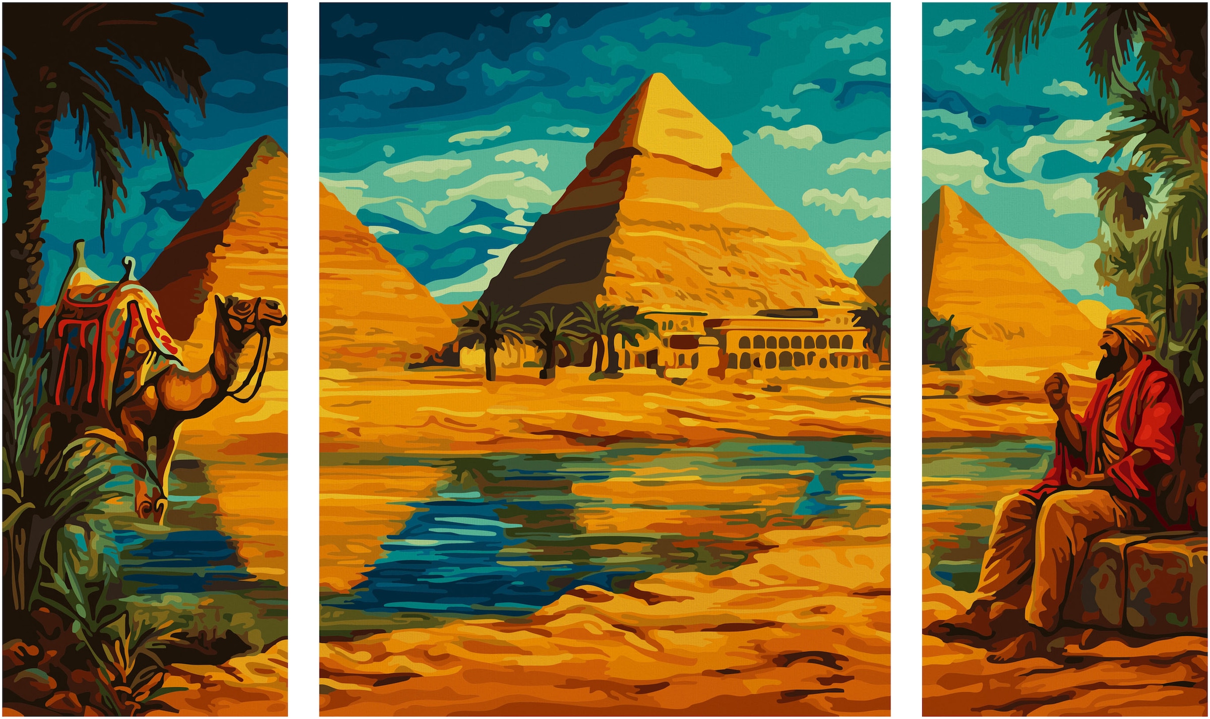 Schipper Malen nach Zahlen »Meisterklasse Triptychon - Ägypten« Made in Germany