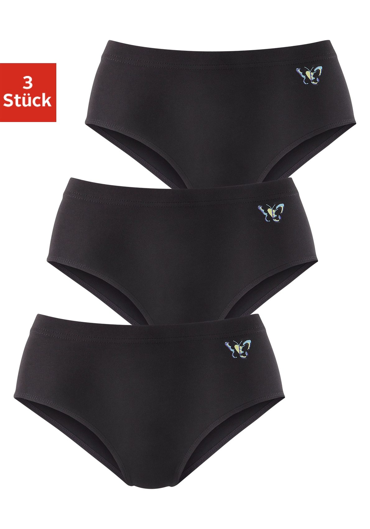 petite fleur by Lascana Formslip 3er-Pack, shape wear, unifarben, mit Schmetterlingsdruck, Baumwollmischung