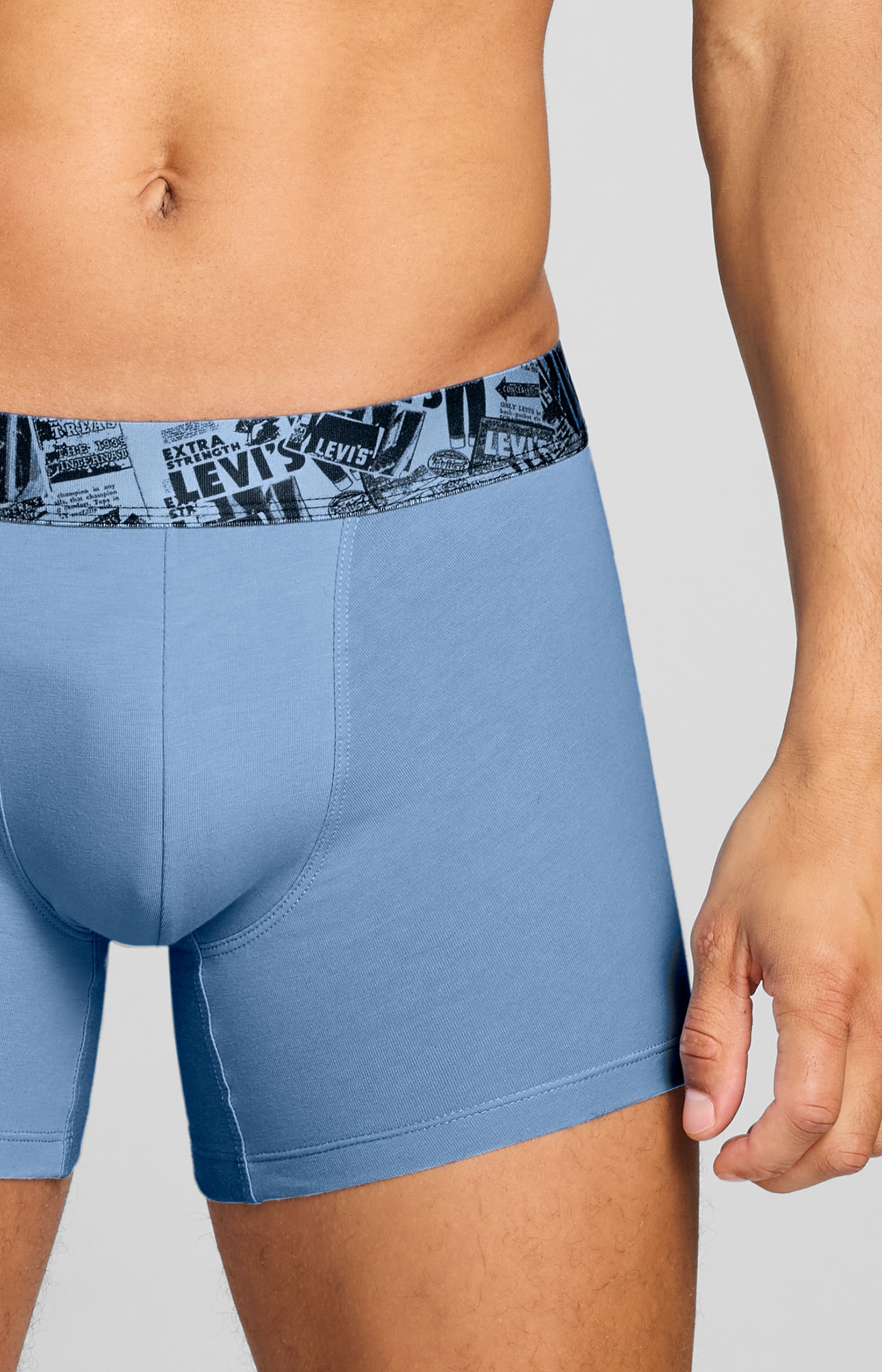Levi's® Boxershorts »LEVIS MEN NEWSPAPER WB BOXER BRIEF 2P« ohne Eingriff, Cotton-Stretch