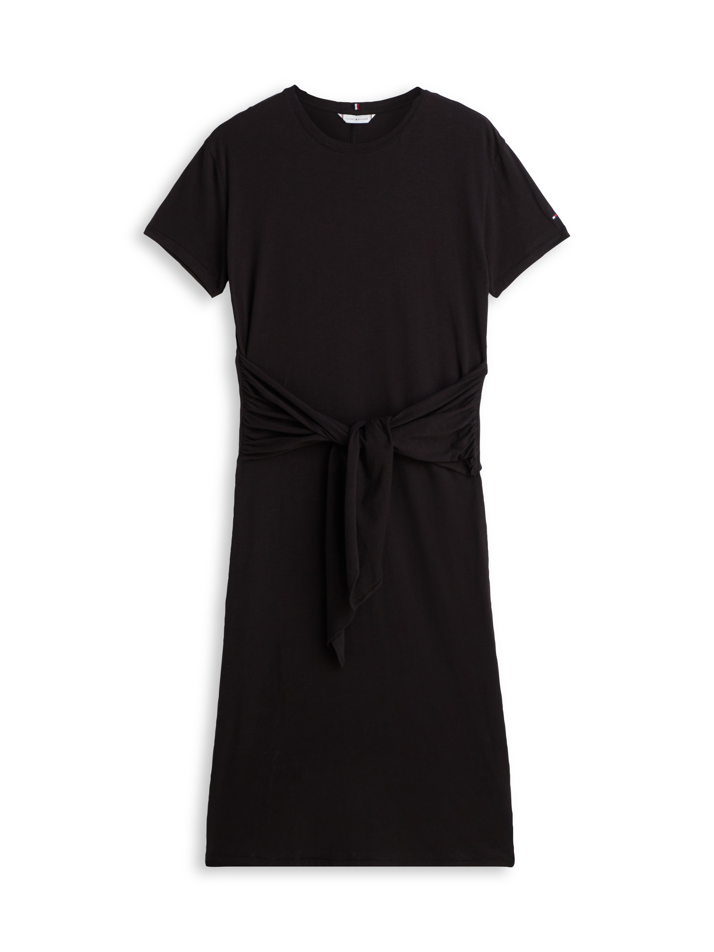 Tommy Hilfiger Shirtkleid »CO SLUB KNOT MIDI DRS« Ohne Taschen mit Bindegürtel