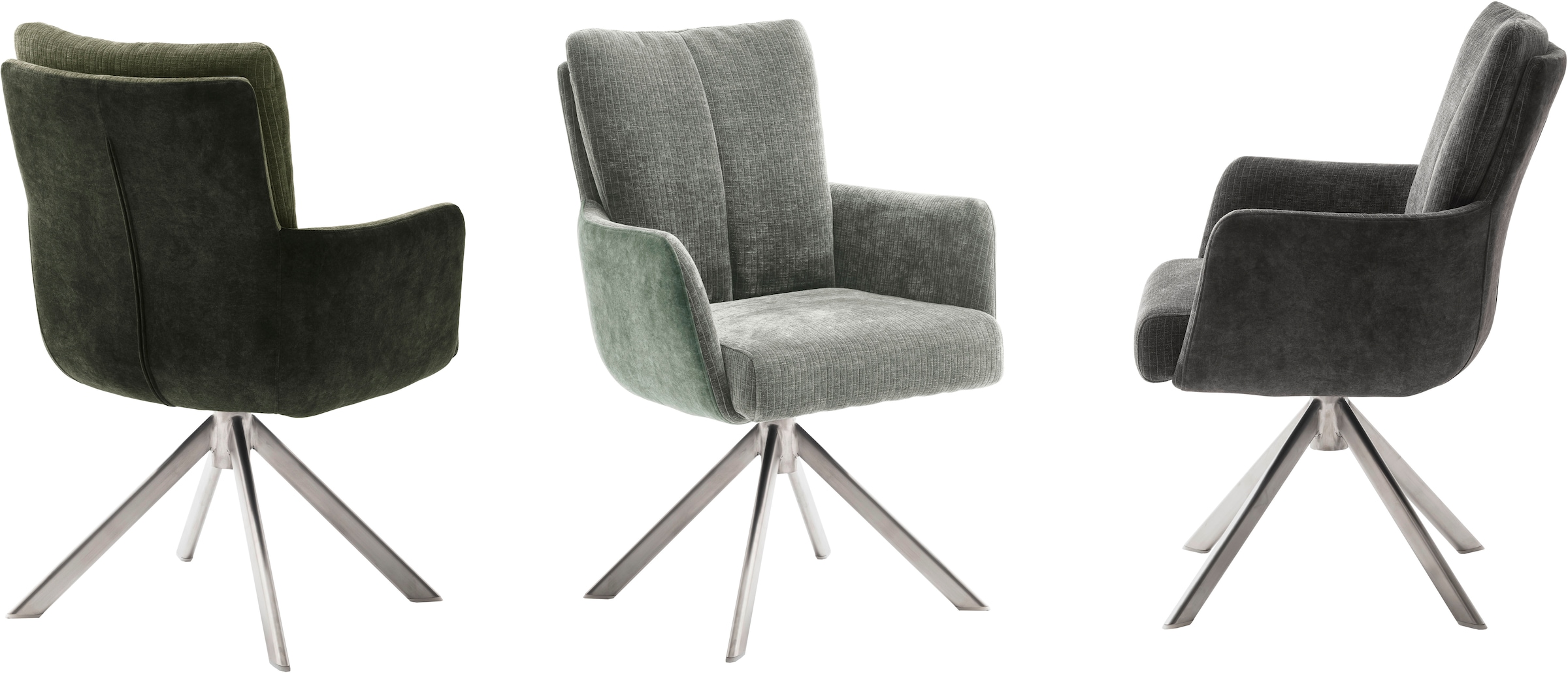 MCA furniture Esszimmerstuhl »MALIA«, (Set, 2 Stck), 360° drehbar, Taschenfederkern, Sitzhöhe ca. 49 cm