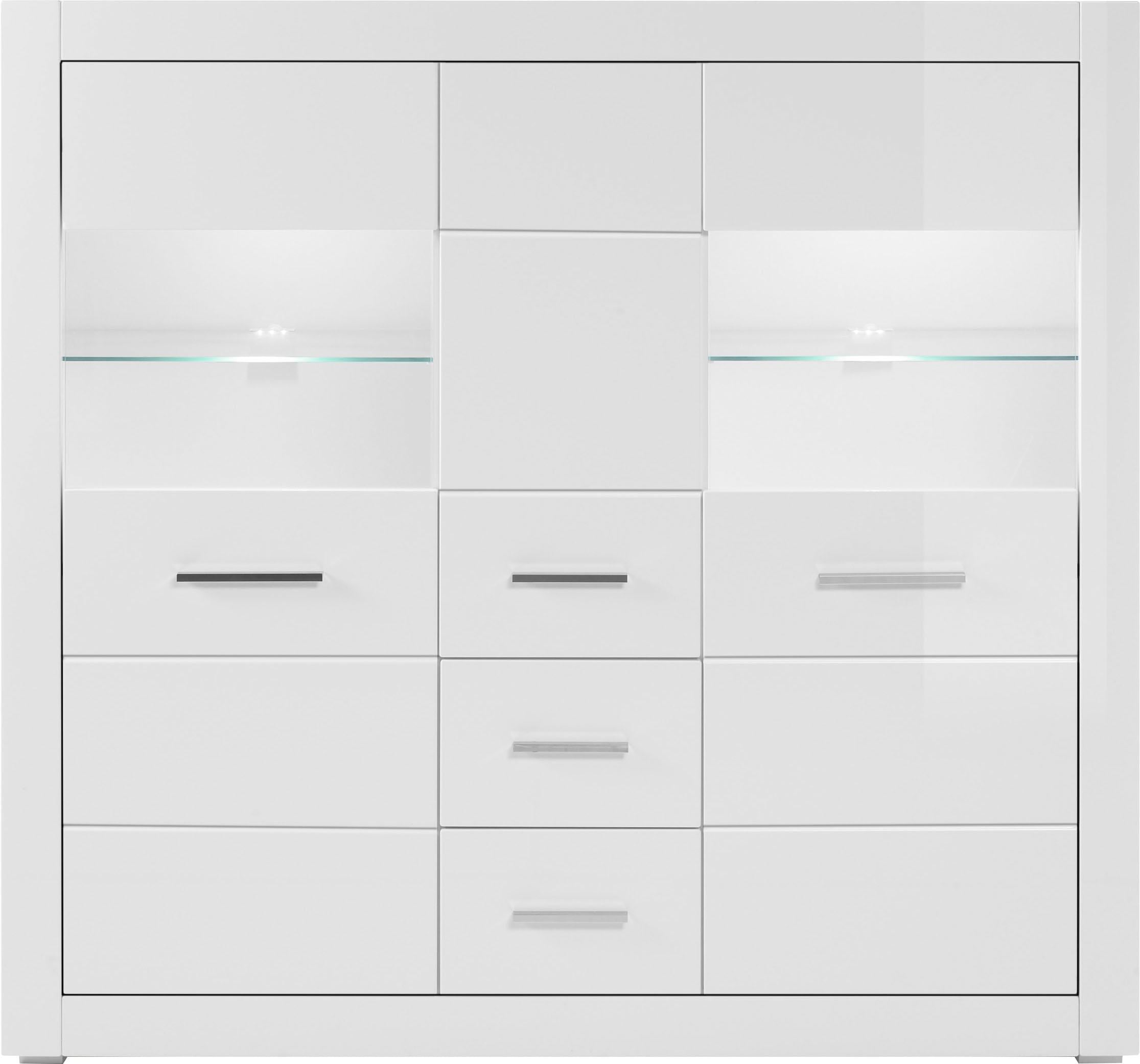 Home affaire Highboard "Bianco, moderner Schrank, Kommode, Stauraumschrank, Hochschrank" zeitlos, ausreichend Stauraum, vielseitig einsetzbar, 149 cm breit
