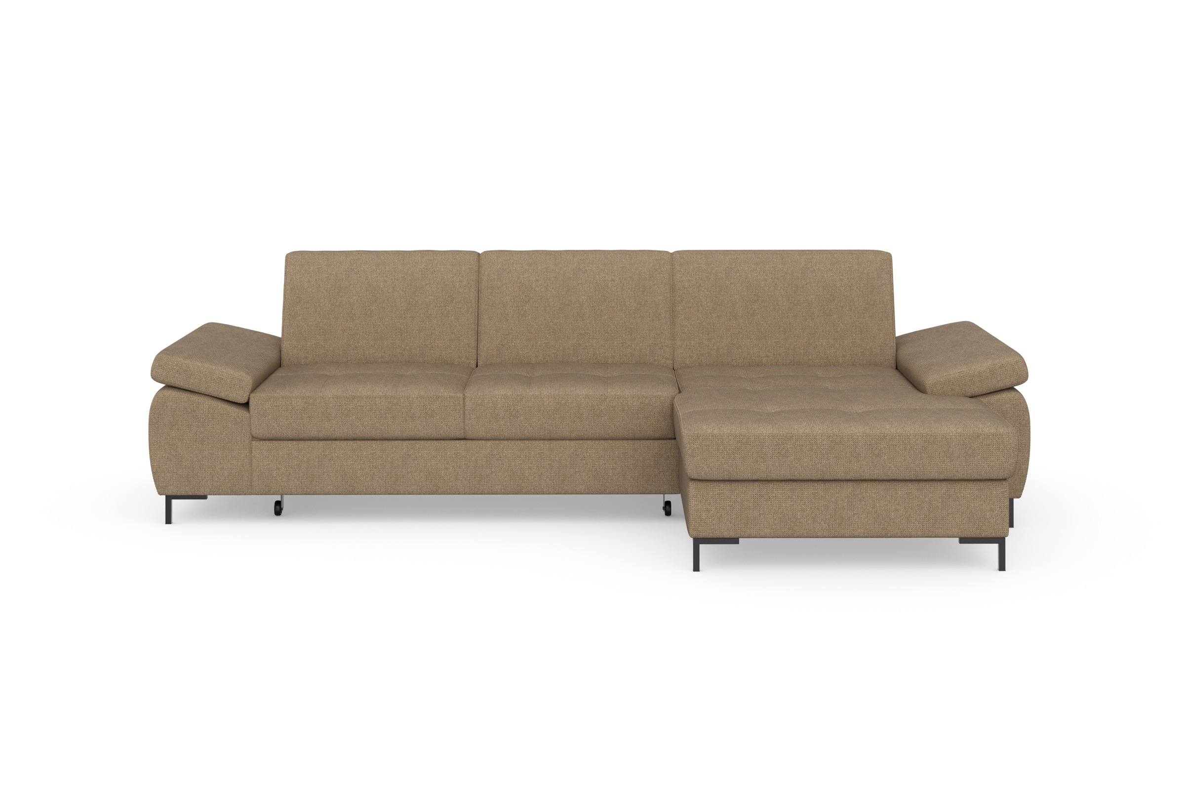 DOMO collection Ecksofa »Capelo L-Form«, mit Armteilverstellung, wahlweise mit Bettfunktion, Federkern