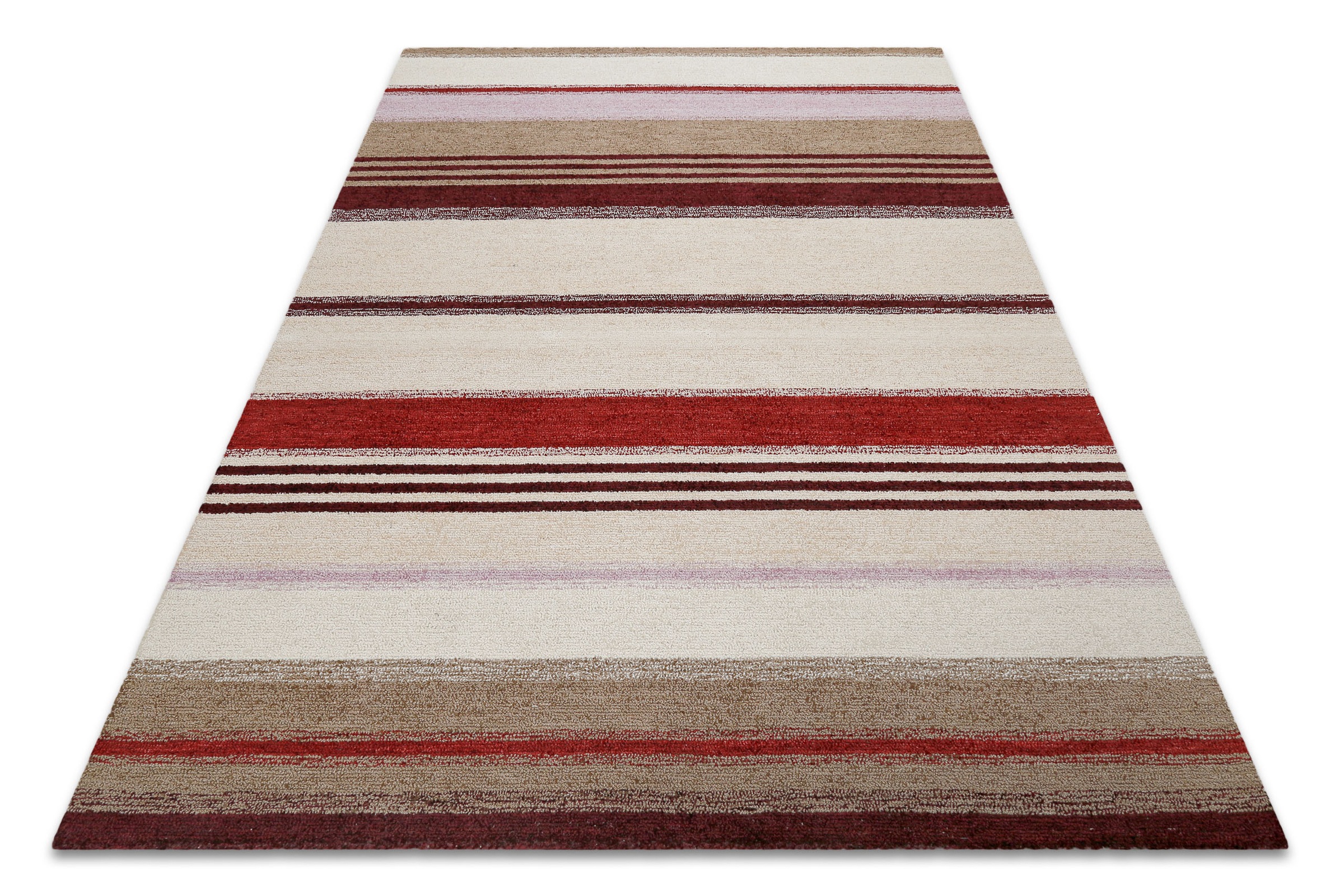 Teppich WECON HOME "Petrol", bunt (beige multi), B:80cm H:7mm L:150cm, Polyester, Teppiche, Teppich, handgefertigt, pflegeleicht, gestreift, Wohnzimmer, Schlafzimmer 2