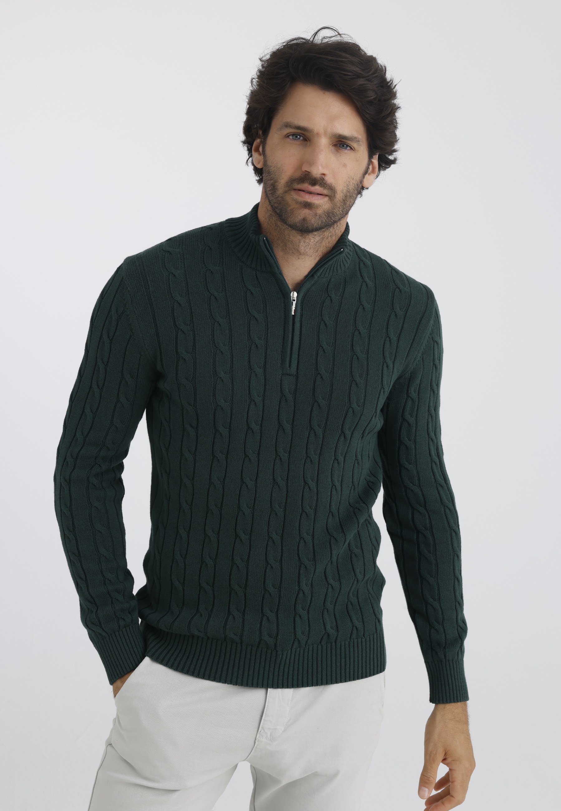 Felix Hardy Stehkragenpullover »Pullover mit kurzem Reißverschluss«