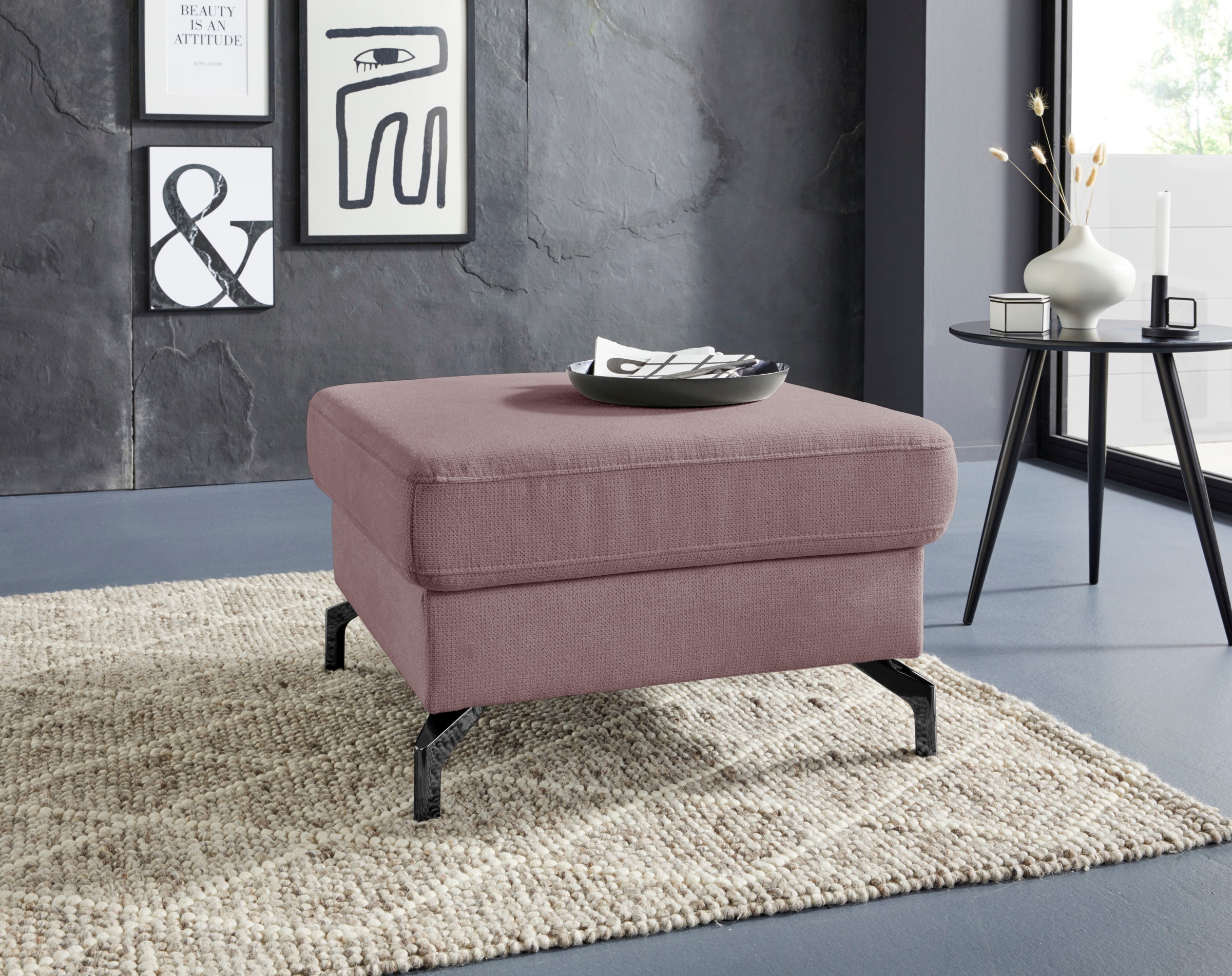 sit&more Hocker "Percy", Fußhöhe 12 cm, wahlweise mit unterschiedlichen Fußfarben