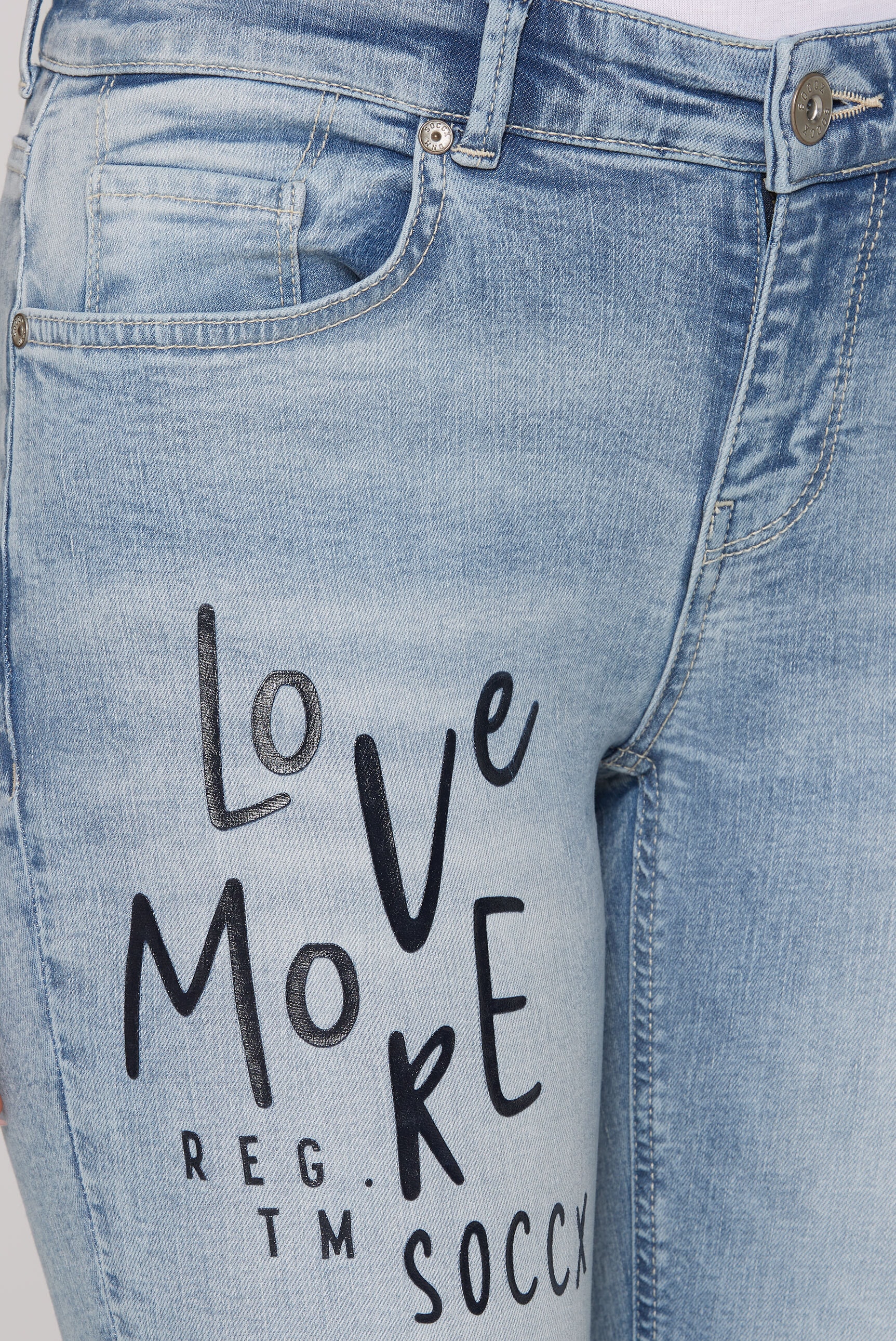 SOCCX Slim-fit-Jeans, mit verkürztem Bein