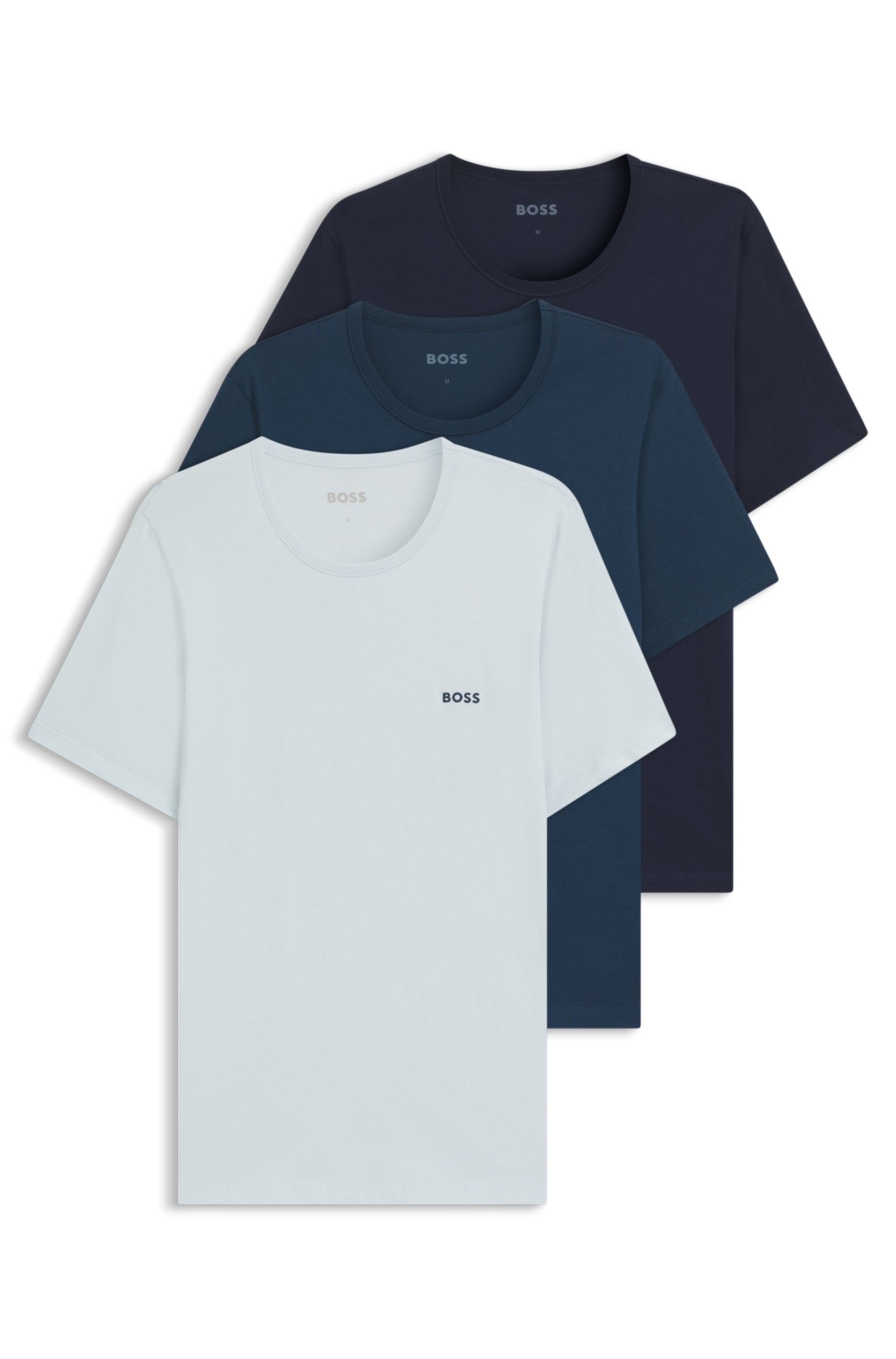 BOSS T-Shirt "TShirtRN 3P Classic", (3 tlg.), mit Logostickerei günstig online kaufen