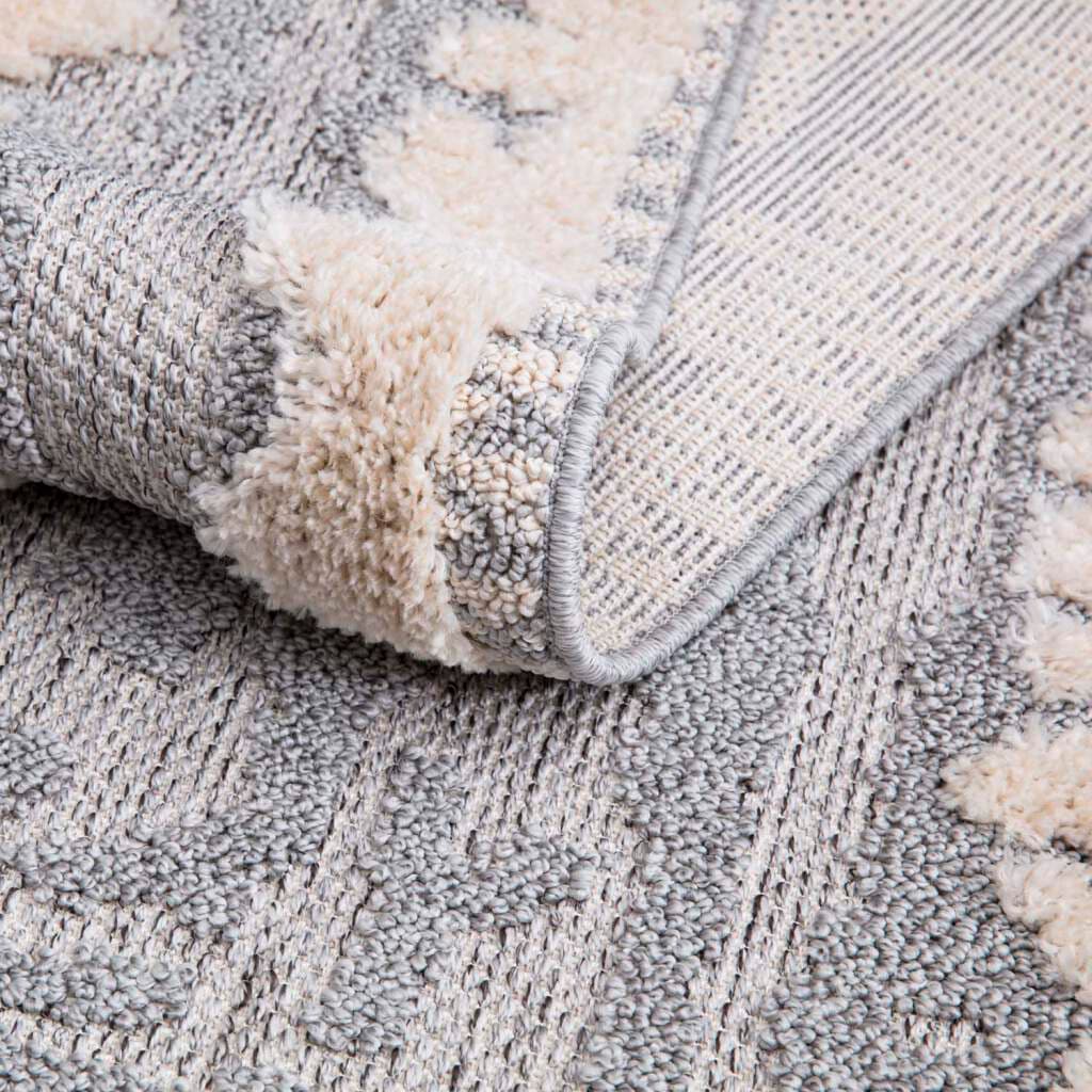 Carpet City Hochflor-Teppich »Valencia 908«, rechteckig, 20 mm Höhe, Läufer, Boho-Stil, 3D-Effekt, Relief, Hoch-Tief-Struktur, mit Fransen