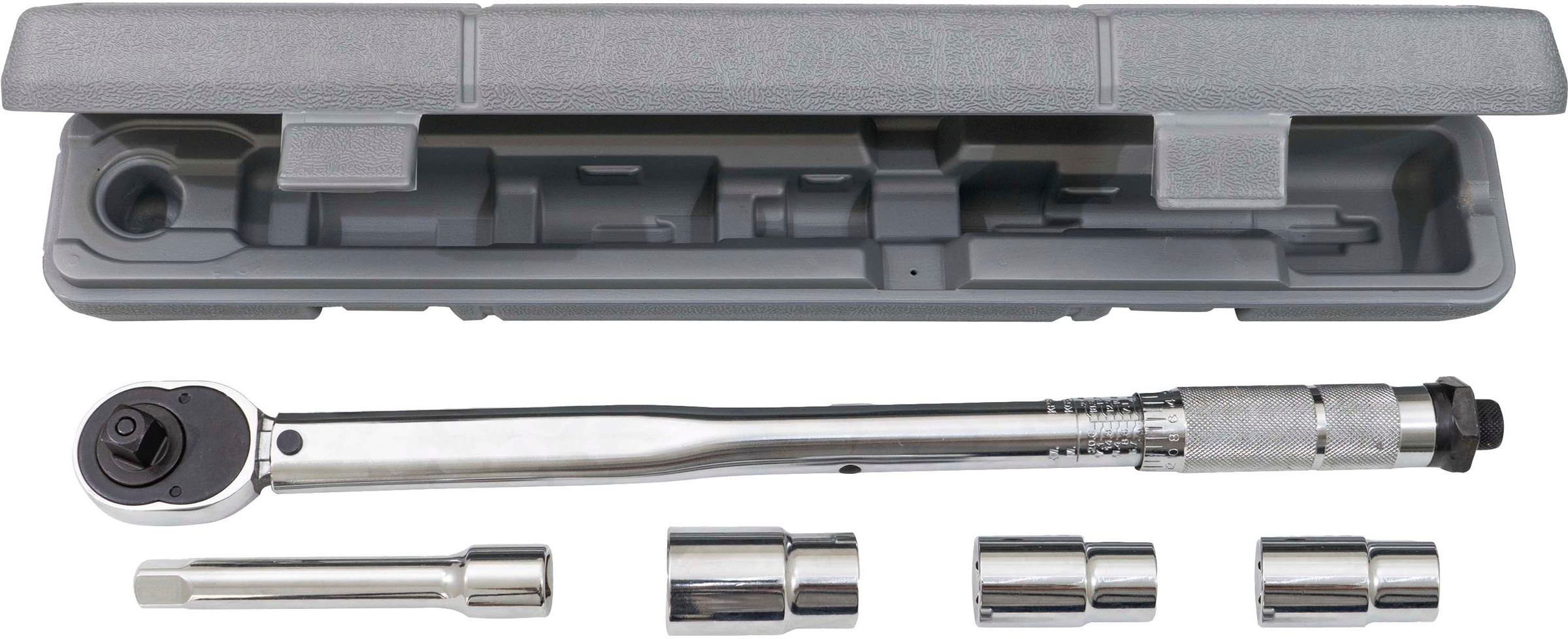 Petex Drehmomentschlüssel »40 - 210 Nm, 1/2 Zoll, inkl. 3 Stecknüsse«, 17/19/21  mm, 1 Verlängerung und Aufbewahrungsbox | BAUR