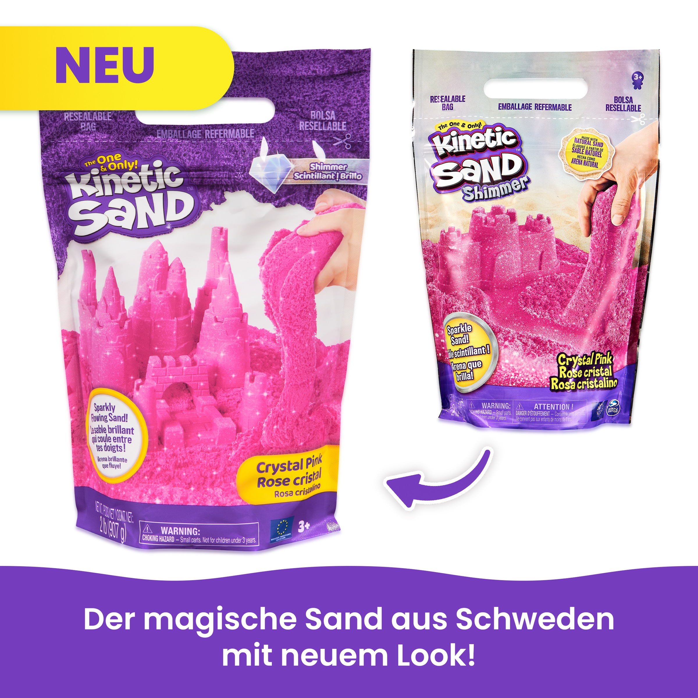 Spin Master Kreativset »Kinetic Sand - 907 g Beutel Schimmer Pink«
